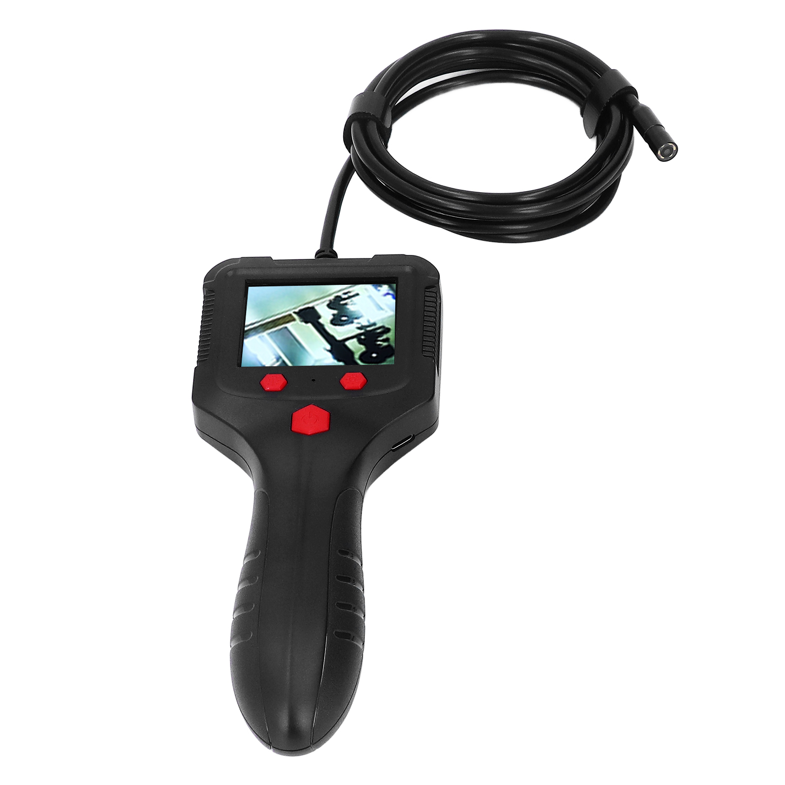 Tragbares Endoskop Mit 2,4-zoll-hd-ips-lcd-bildschirm, Wasserdichter Linse, Flexiblem Kabel Und Rohrinspektionskamera Mit Integrierter Beleuchtung (5 V).