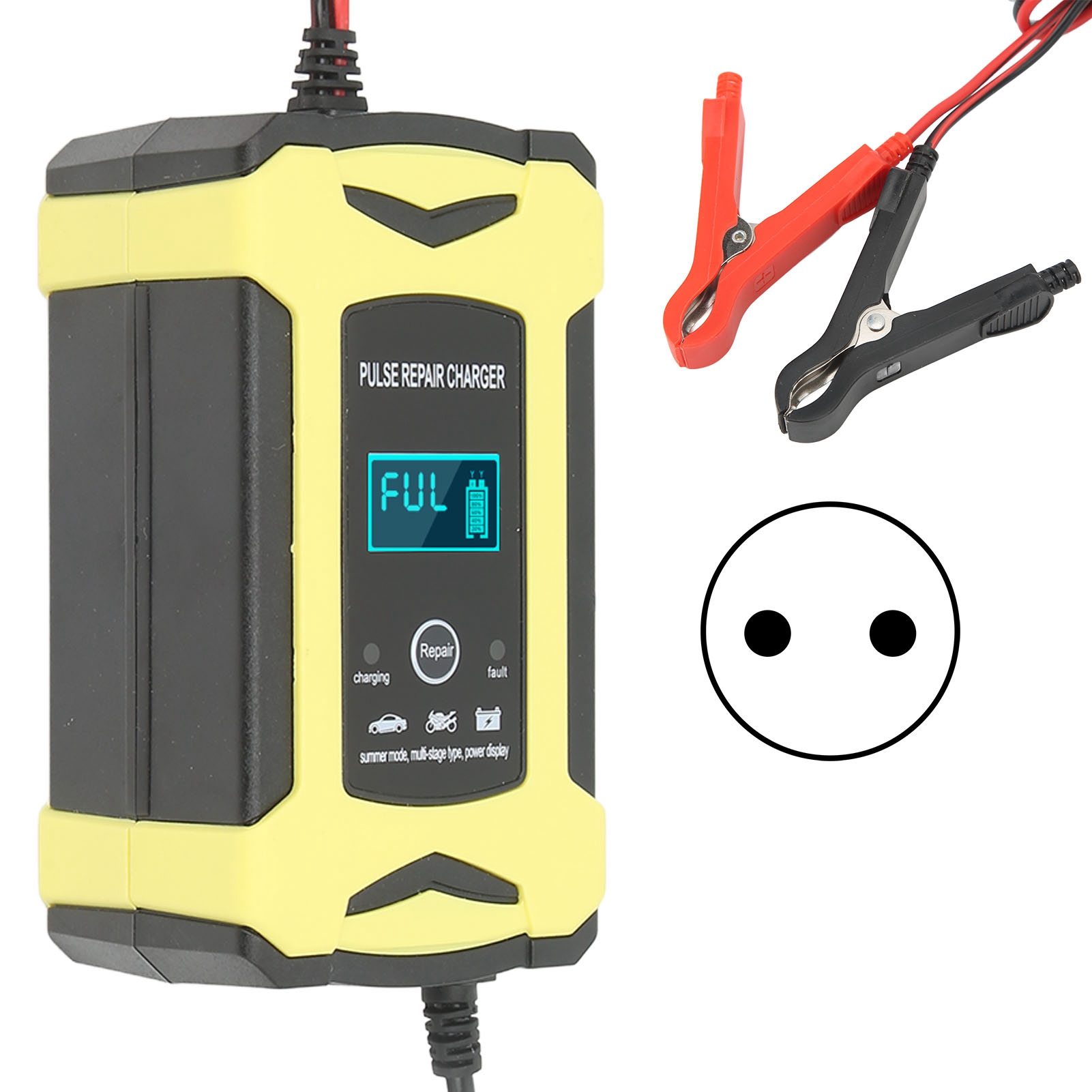 Intelligentes Ladegerät Mit Lüfter, Intelligenter Impulsladeerhaltung Mit Hoher Und Niedriger Frequenz, Eu-stecker 110–240 V