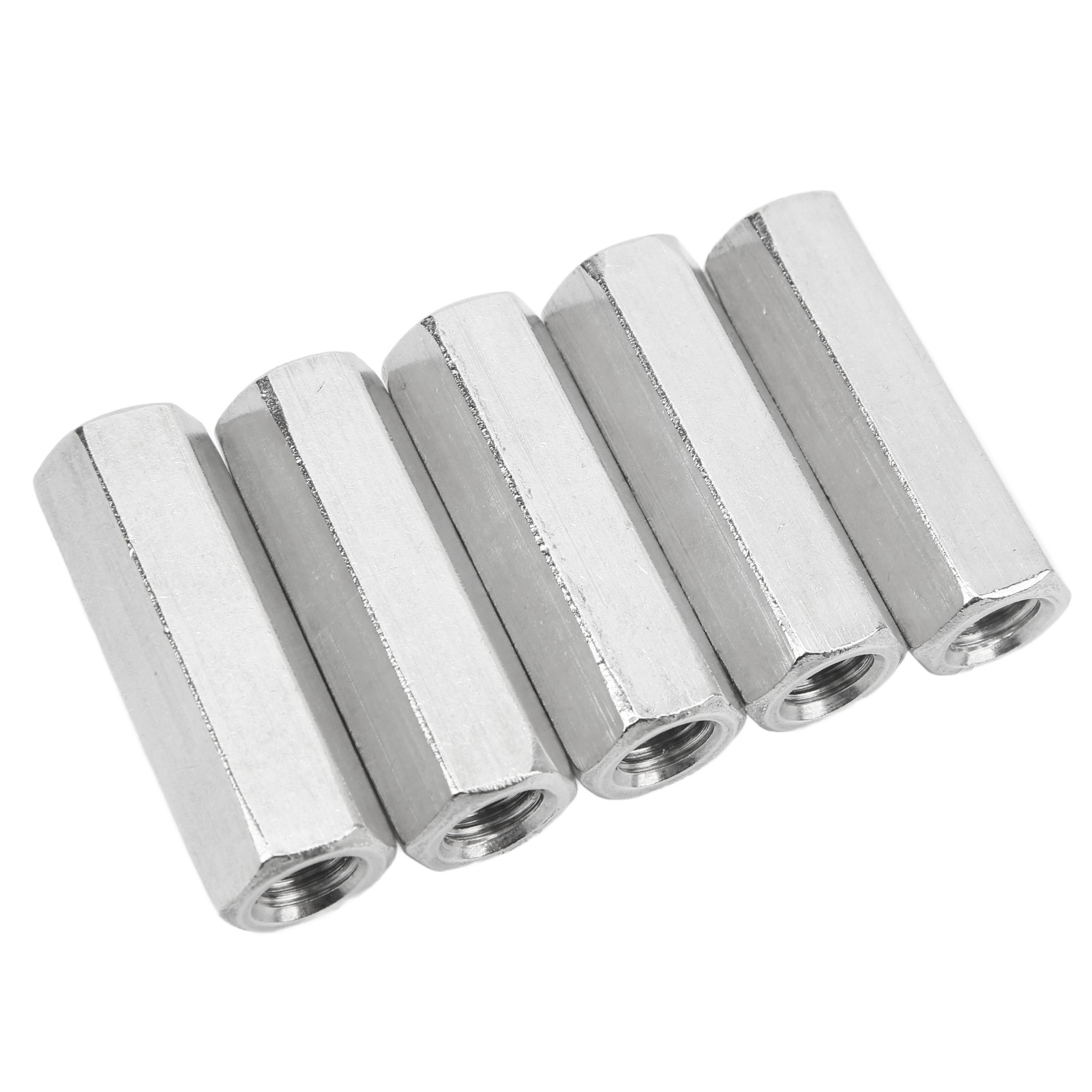 Satz Mit 5 M12x1,75 L60mm Sechskant-verbindungsmuttern Aus Edelstahl 304, Gewindestangenverbinder
