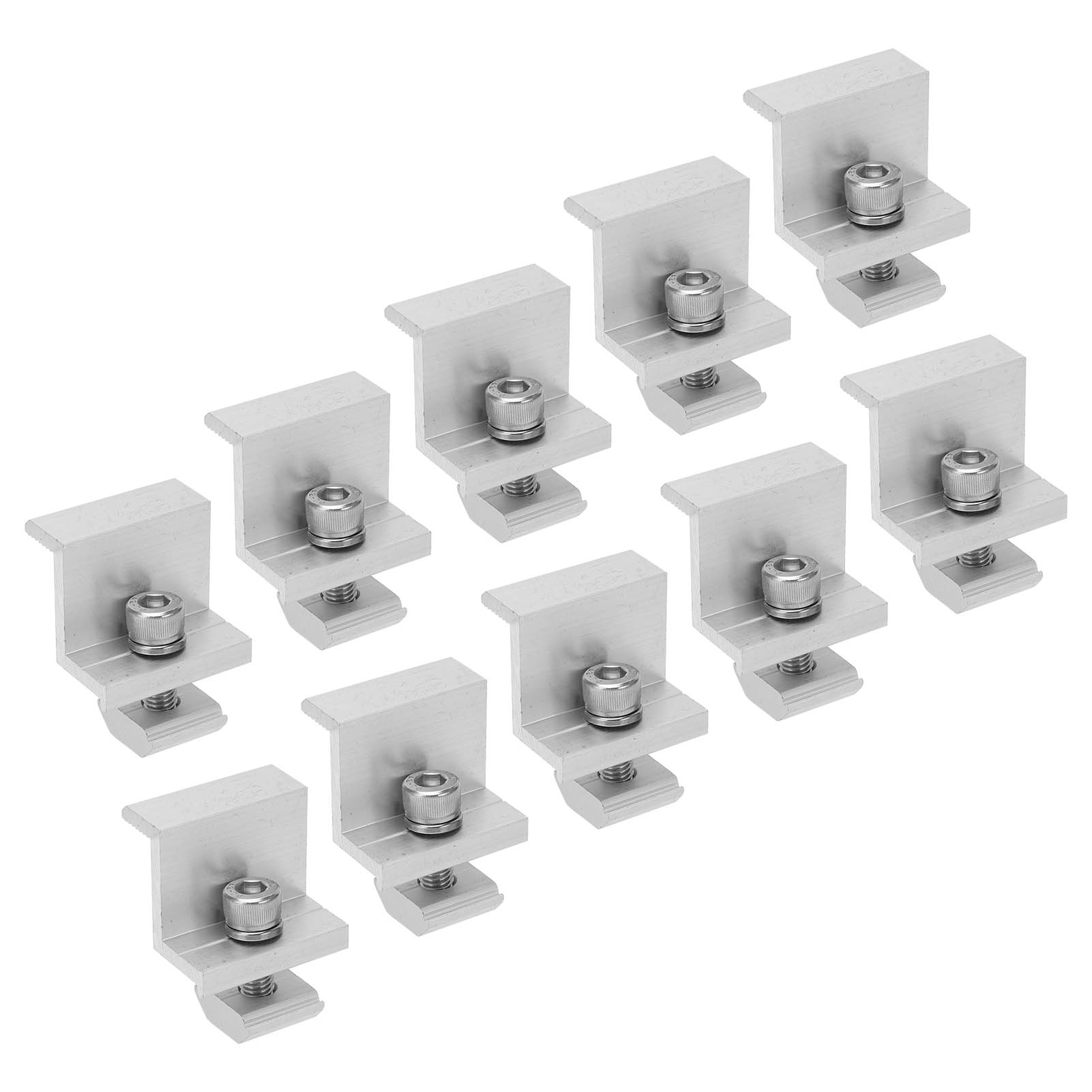 Packung Mit 10 Z-förmigen Solarmontagehalterungen Aus Aluminiumlegierung, Mit Druckblöcken Und Erdungsklemmen Für Photovoltaik-modulschienen, 30 Mm / 1,2 Zoll