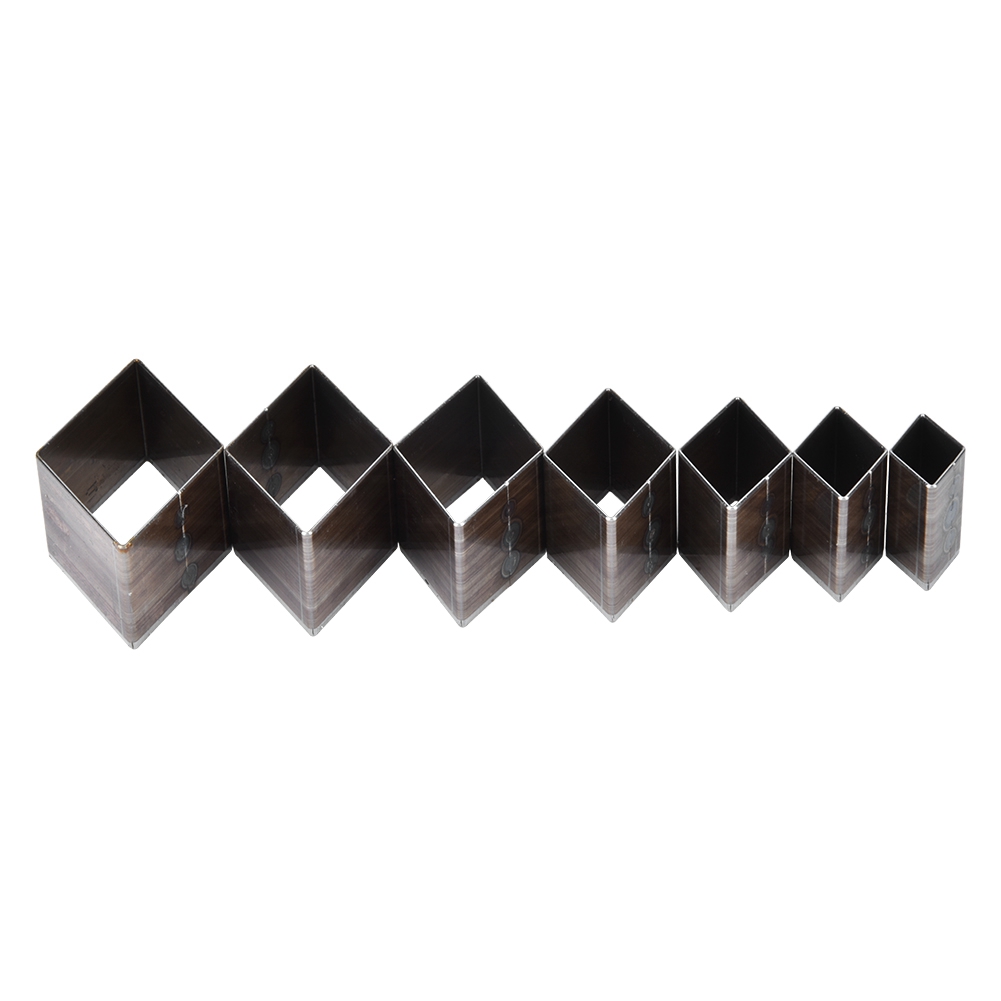 Set Mit 7 Rautenförmigen Stanzformen Für Leder (20-50 Mm) - Ideal Für Lederwaren.