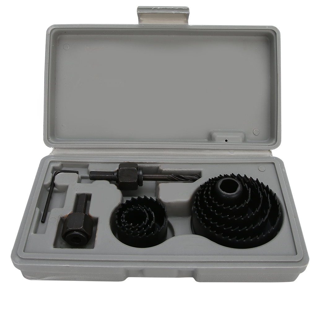 11-teiliges Hss-lochsägen-set Zum Schneiden Von Pvc- Und Holzplatten, Holzbearbeitungsbohrer, Schwarz