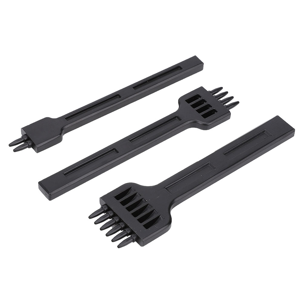 Lederlochwerkzeug (3er-set): 4 Mm, 2/4/6 Löcher, Kohlenstoffstahl, Schwarz.