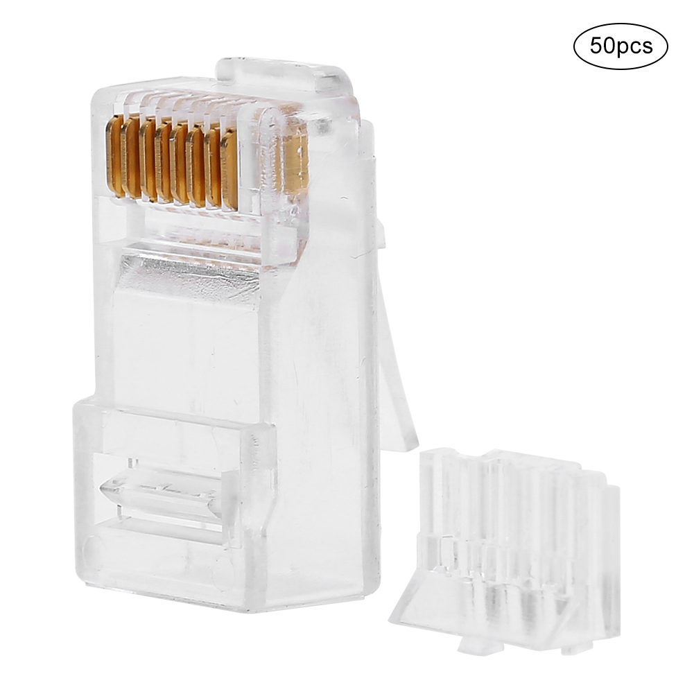 50 Ungeschirmte Rj45-ethernet-stecker, 8p8c-netzwerkstecker, Modulare Stecker Mit Kristallkopf