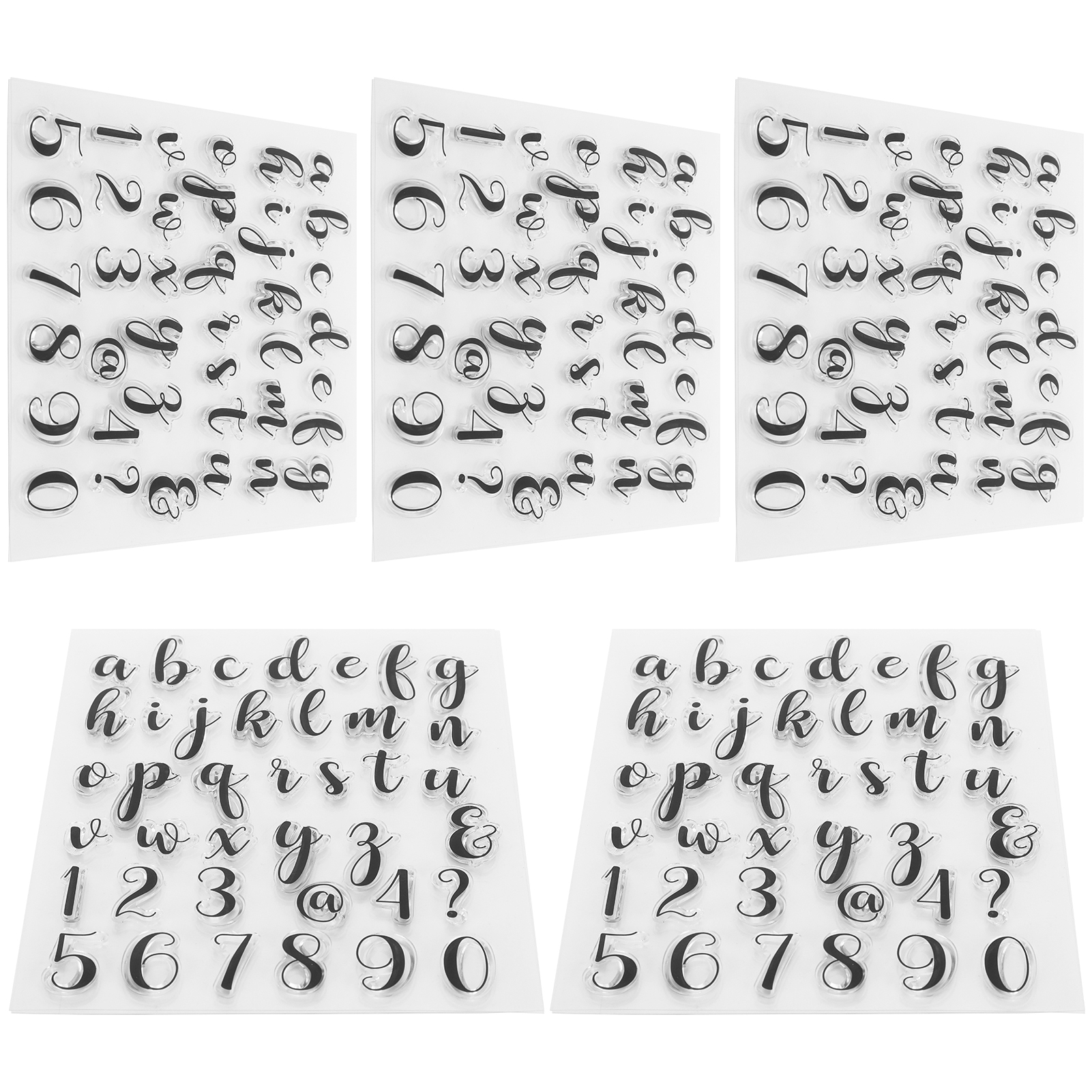 Set Mit 5 Transparenten Stempeln Für Scrapbooking Und Bastelarbeiten, 39 Kleinbuchstaben Aus Gummi T1768