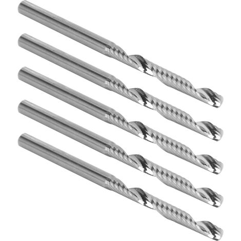 Set Mit 5 Spiralschneidern Aus Wolframstahl Für Holzschnitzereien, 3,175 X 3,175 X 28 X 50 Mm