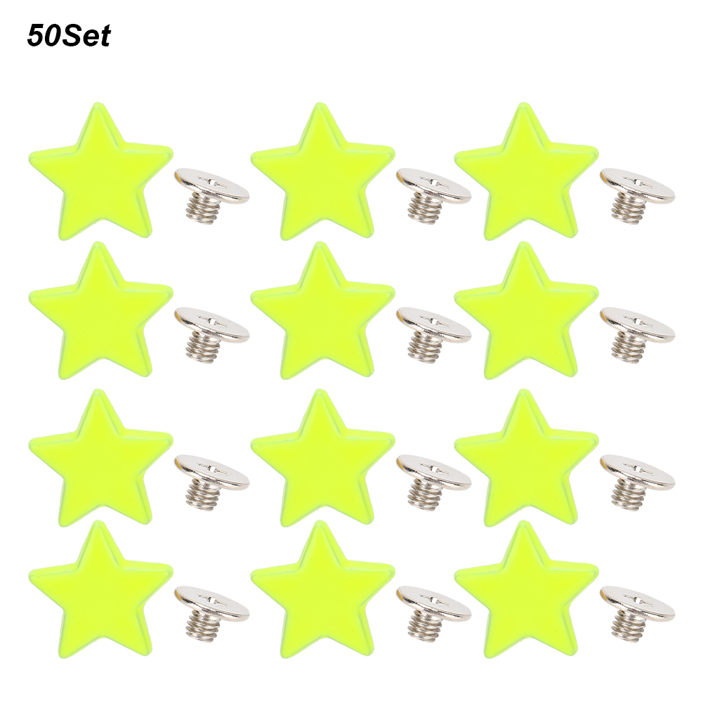 Packung Mit 50 Sternnieten, Flachkopfschrauben, Zinklegierung, Für Taschen, Kleidung, Schuhe, Gürtel Usw., 12 Mm, Fluoreszierend Grün.