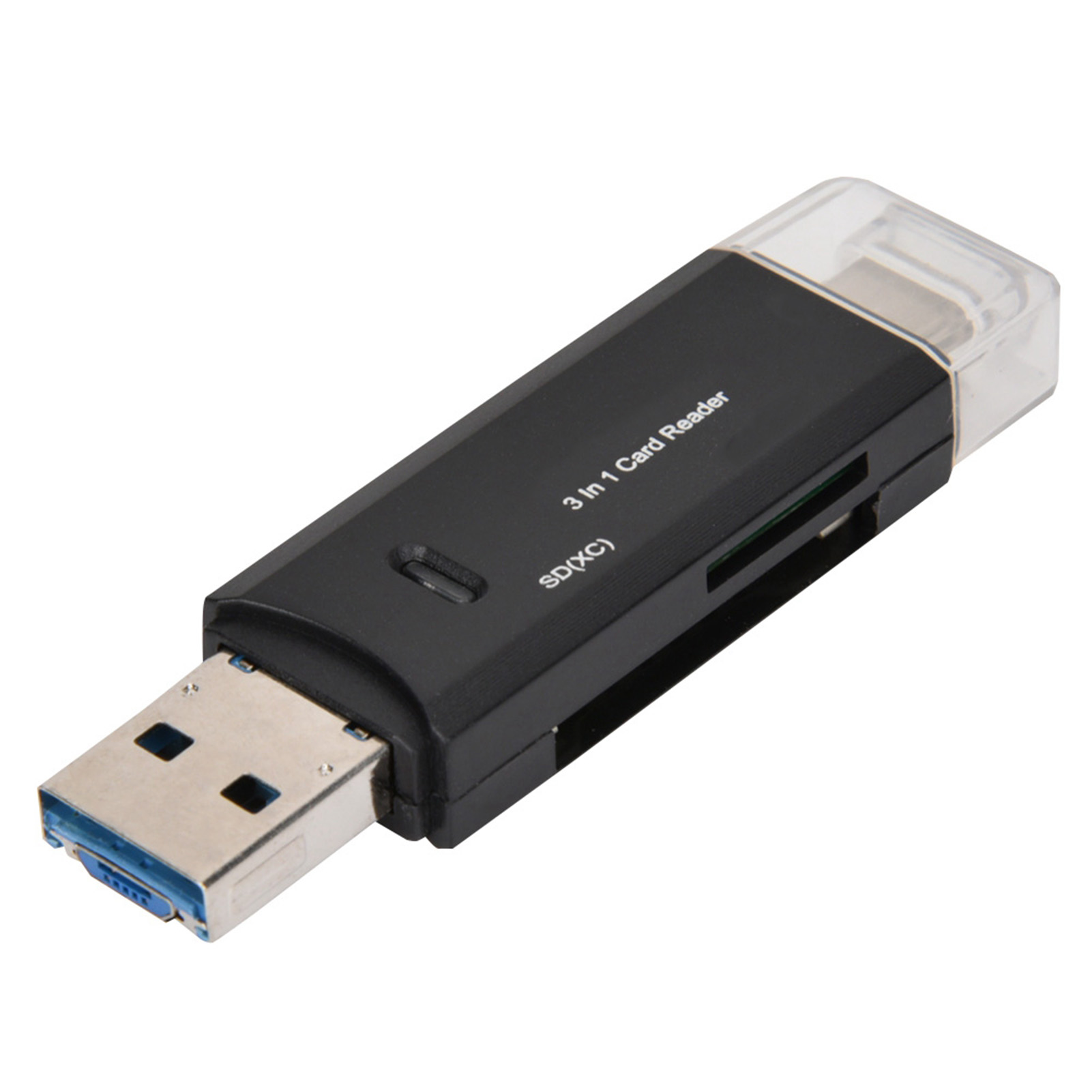 Neuer 3-in-1 Multifunktions-kartenleser Typ Ec Micro Usb Mit Hochgeschwindigkeitsübertragung (schwarz)