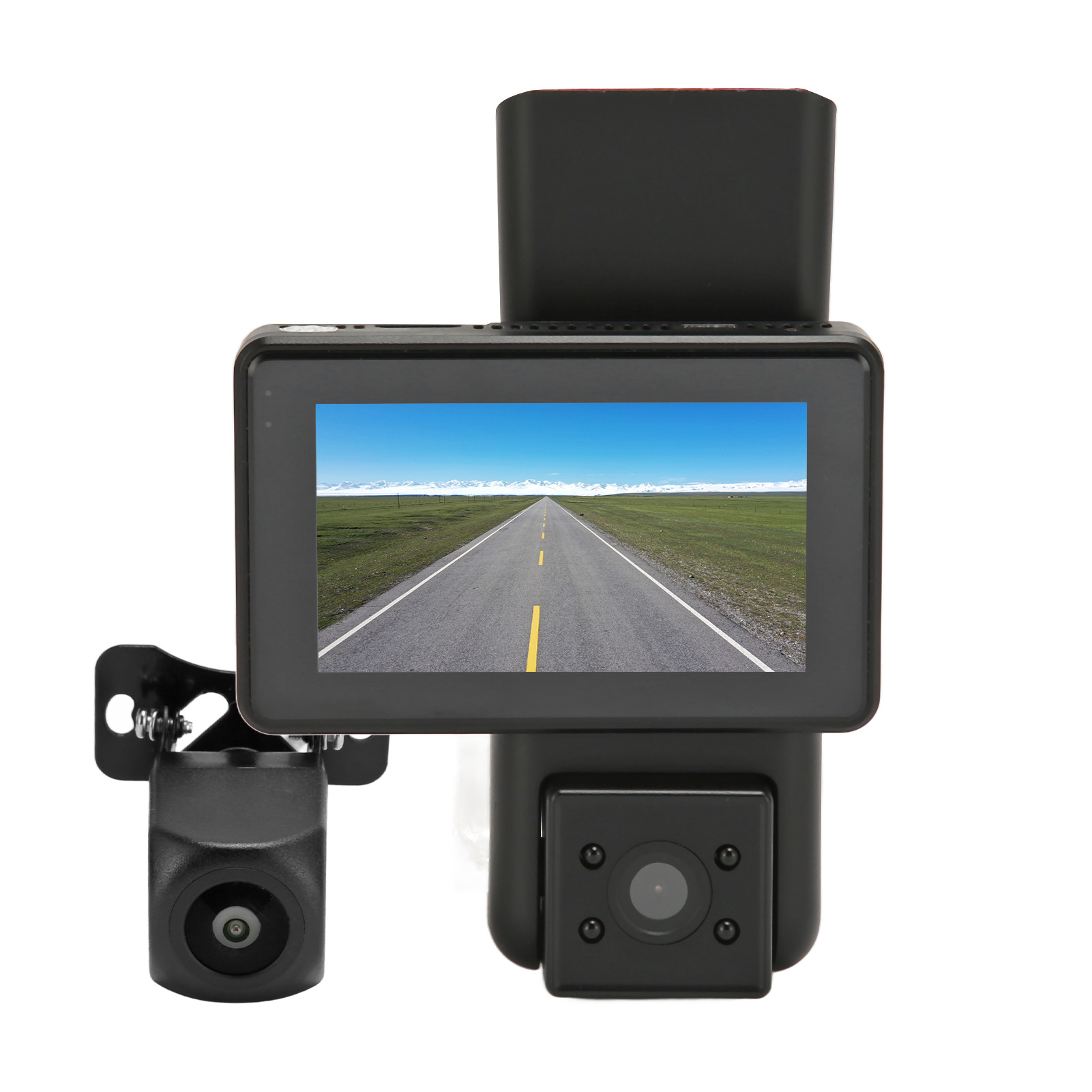 3-zoll-dashcam, 170°-weitwinkel, Hd-auflösung, Fernüberwachung, Nachtsicht, 3-linsen-fahrrekorder Für Autos