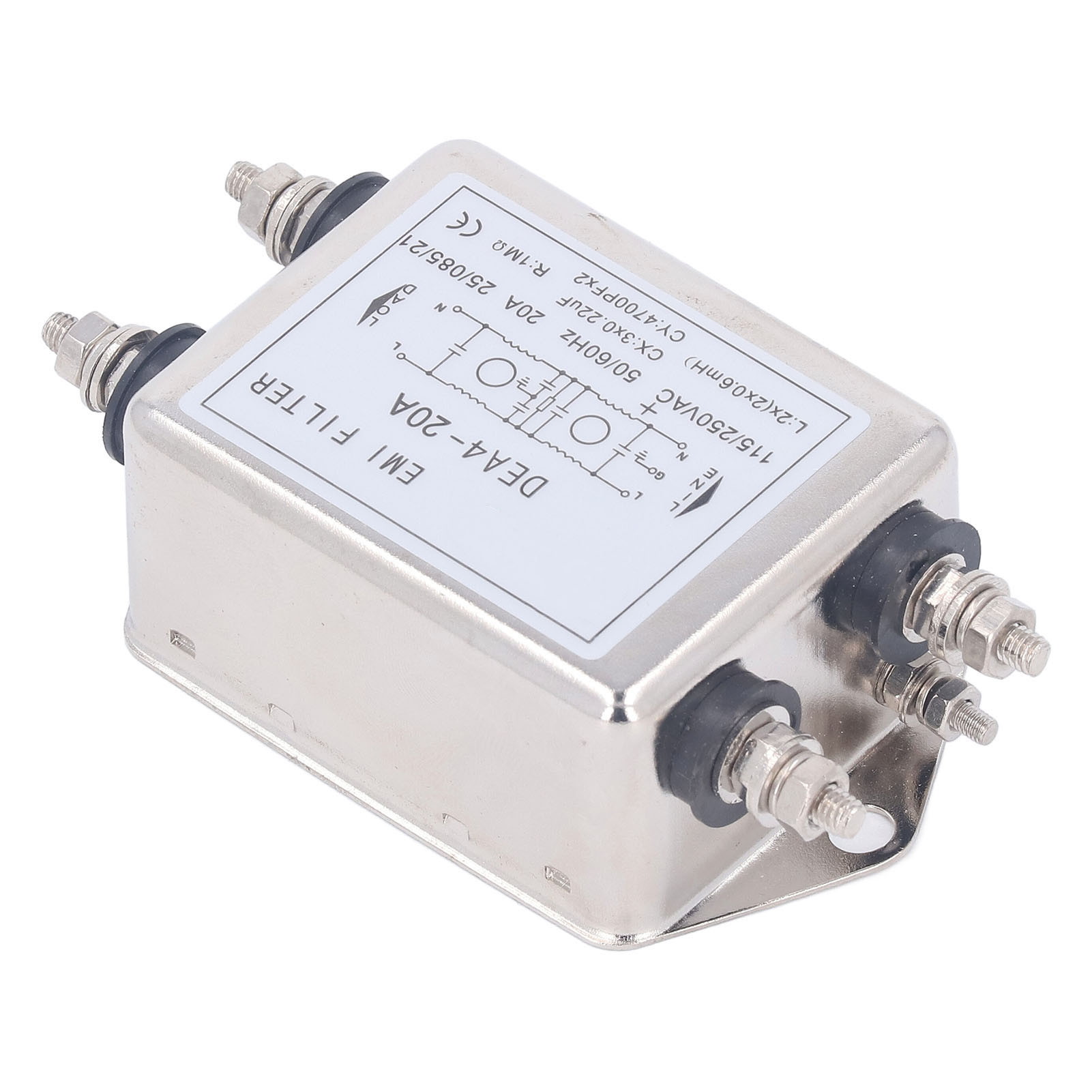 Emv-filter, 2-polig, Einphasig, 115 V/250 V Ac, 20 A, 50/60 Hz