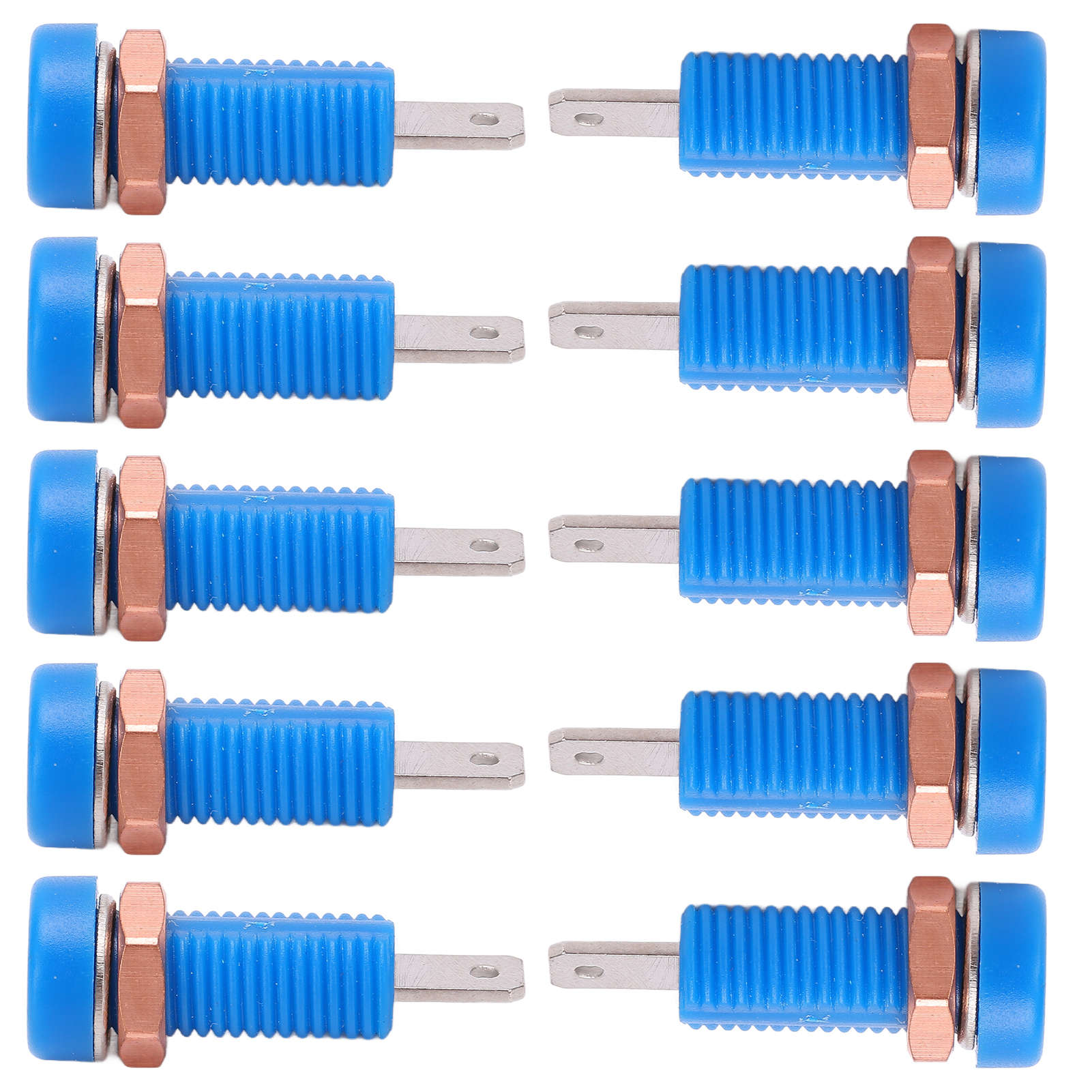 Packung Mit 10 4-mm-bananensteckern Zur Klemmenmontage An Elektronischen Geräten (blau)