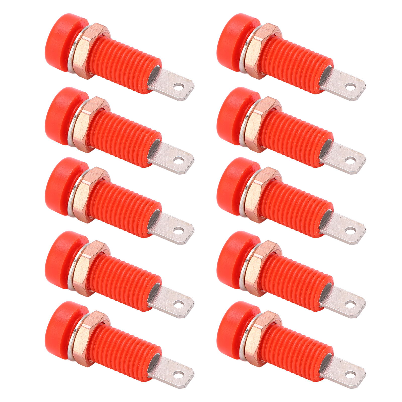 Packung Mit 10 4-mm-bananensteckern Zur Klemmenmontage An Elektronischen Geräten (rot)