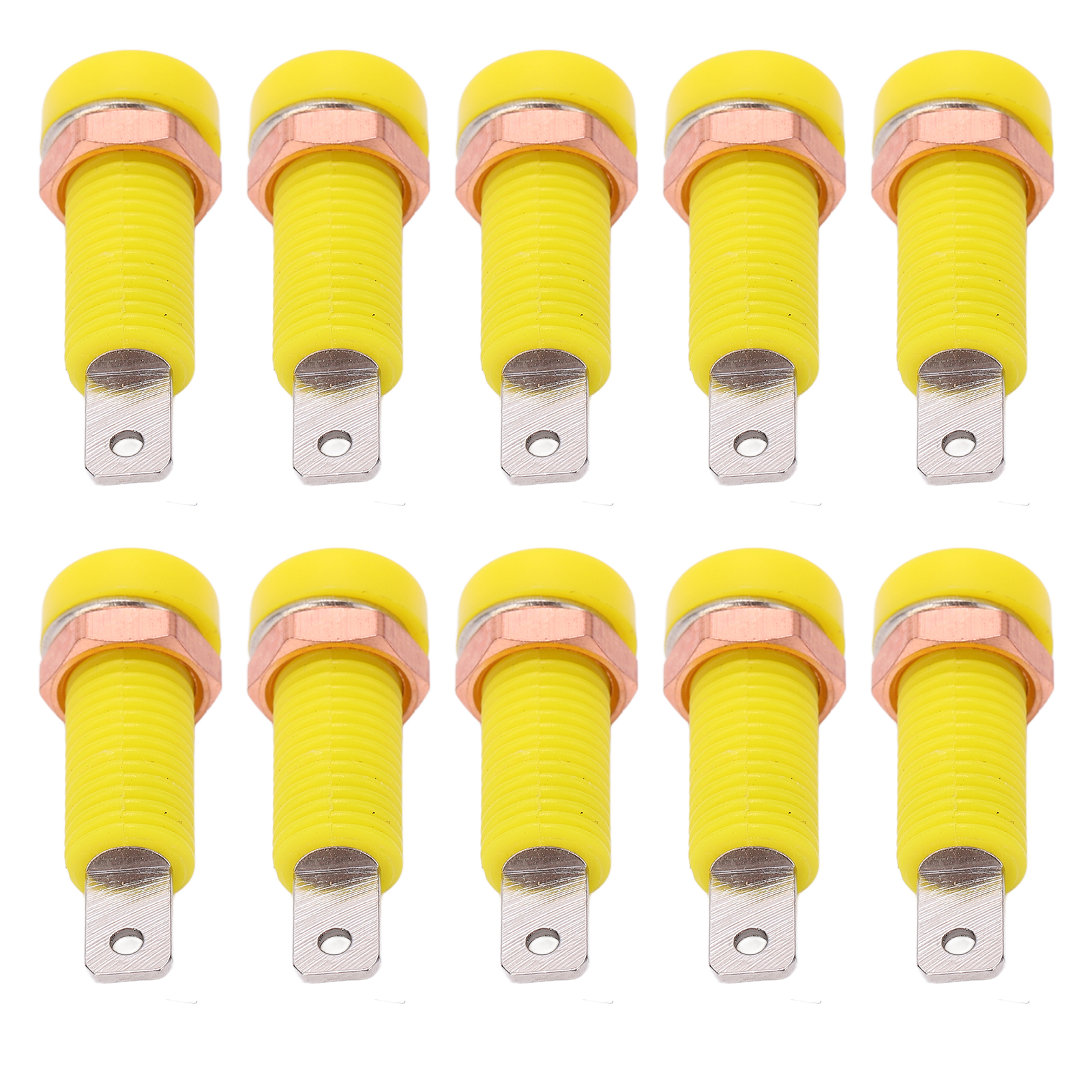 Packung Mit 10 4-mm-bananensteckern Zur Klemmenmontage An Elektronischen Geräten (gelb)