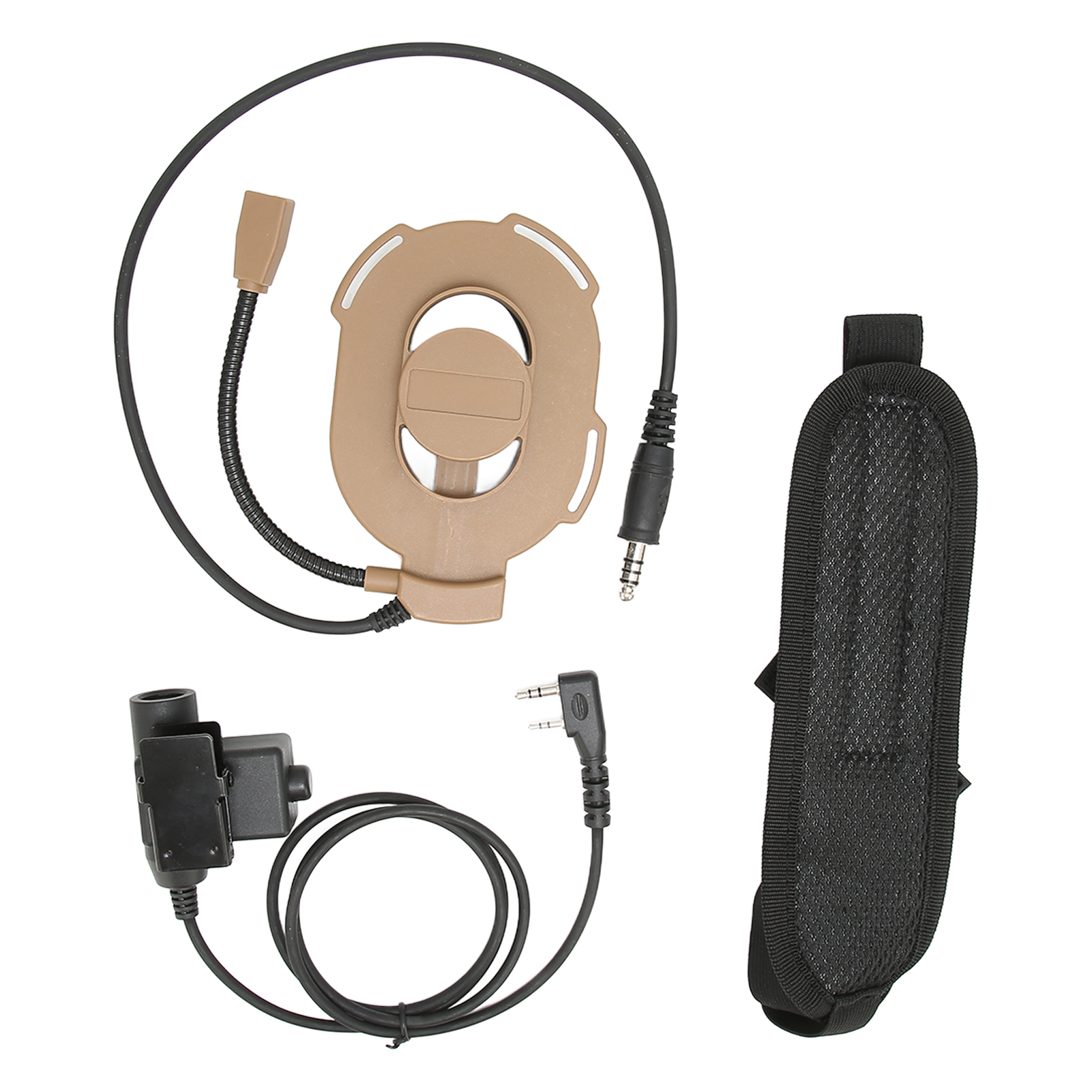 Hd01 Militär-jagd-headset, Verstellbarer Ohrhörer Für Kenwood Tk-3107 Walkie-talkie (braun)