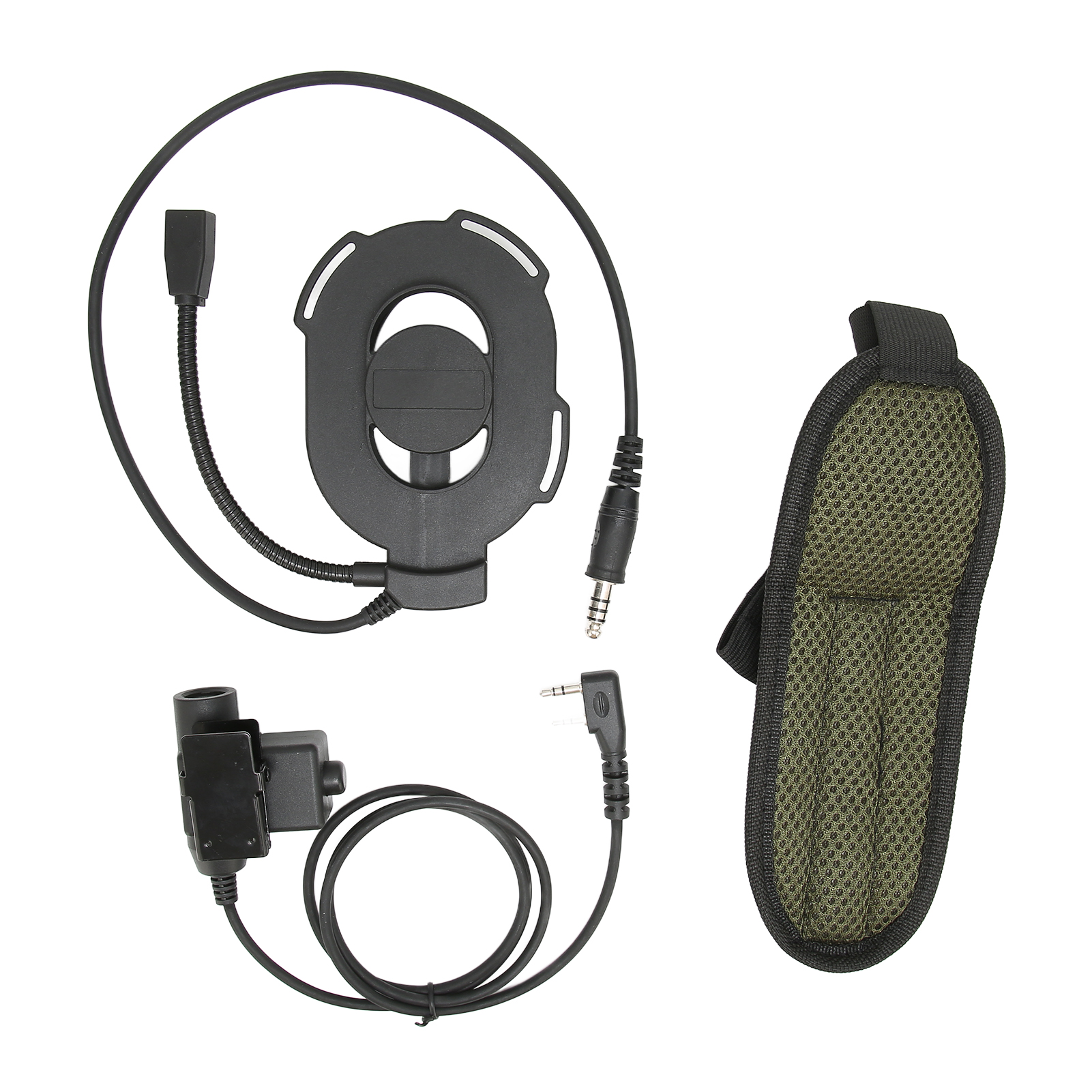 Hd01 Militär-jagd-headset, Verstellbarer Ohrhörer Für Kenwood Tk-3107 Walkie-talkie (schwarz)