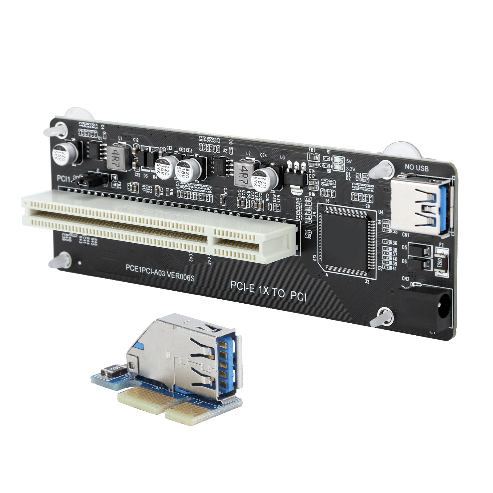 Pcie-zu-dual-pci-erweiterungskarte Mit Resin-riser Und 0,6 M Langem Anschlusskabel