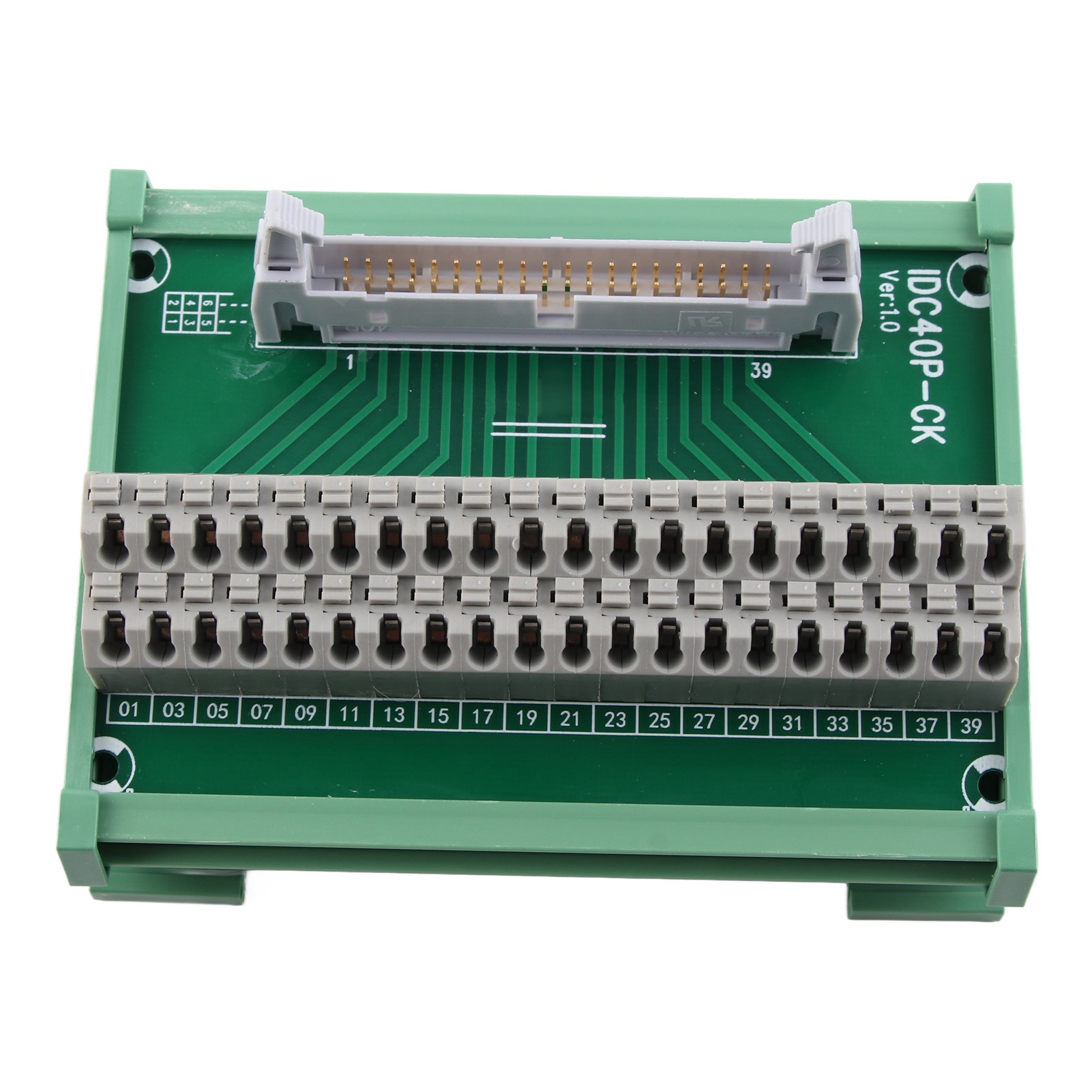 Klemmenblock Mit Steckverbindern Für Breakout-boards, Stabil, 40 Pins, Schraubenlos, Idc40p-ck, 14–26 Awg, 0,8 A