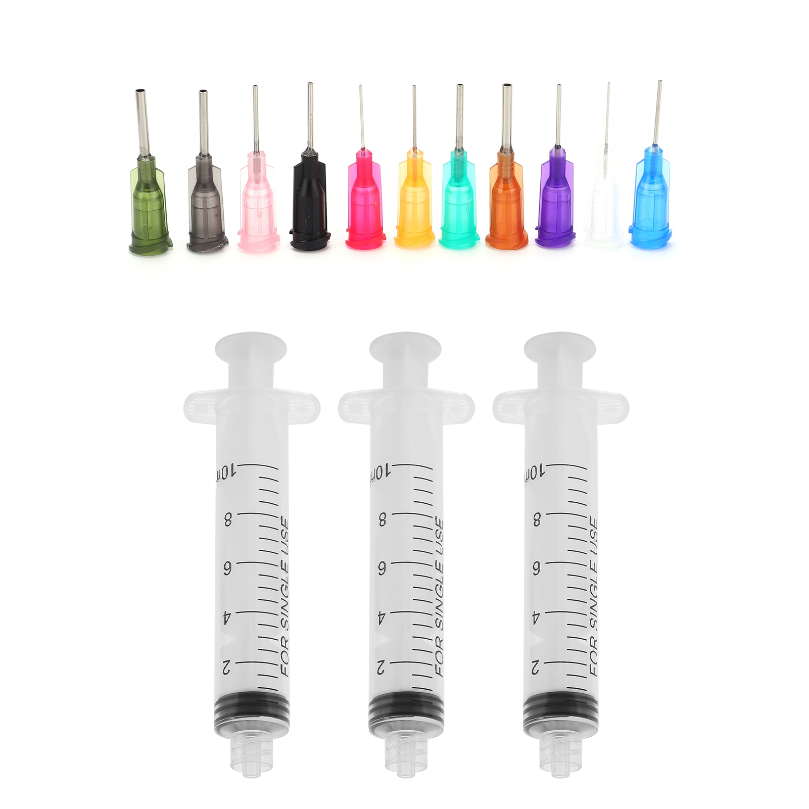 60 X 10 Ml Kunststoffspritzen Mit 3 Nadeln Und Befestigungsschrauben, Einweg-industriewerkzeug