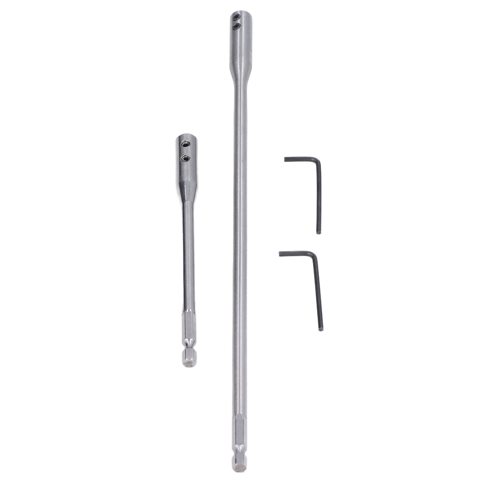 Set Aus 2 Sechskantverlängerungen Für Bohrer Aus Hochkohlenstoffhaltigem Stahl Mit Schraubenschlüssel Und Muttern