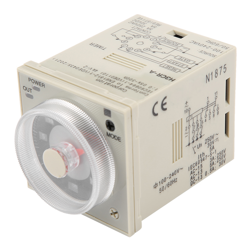 H3cra 0.5s300h Zeitverzögerungsrelais Mit Drucktastersteuerung, 11 Pins, 220 V Ac