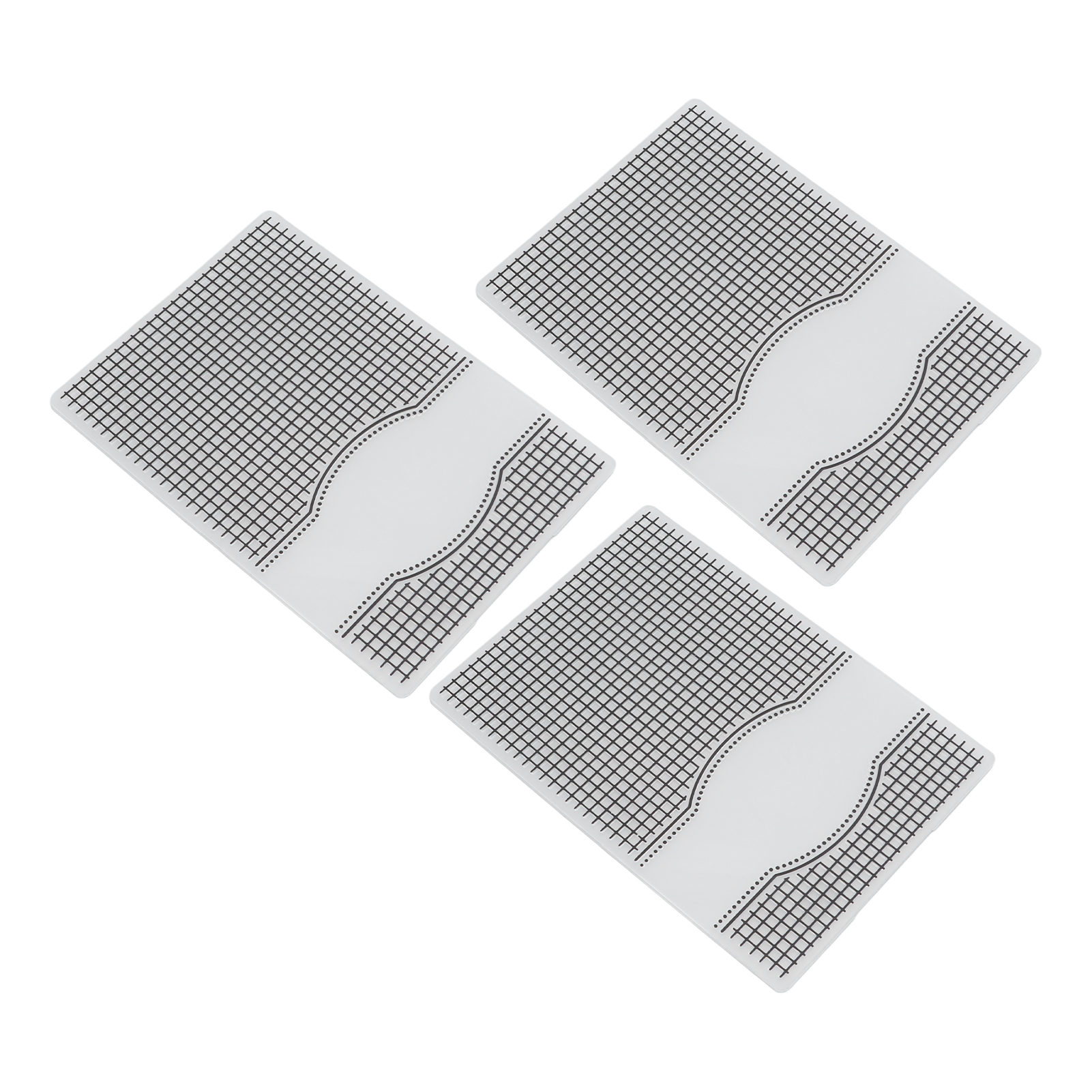 Set Aus 3 Prägefoldern Mit Einzigartigen Konkaven Und Konvexen Texturmustern Zur Gestaltung Von Diy-karten Und Einladungen.