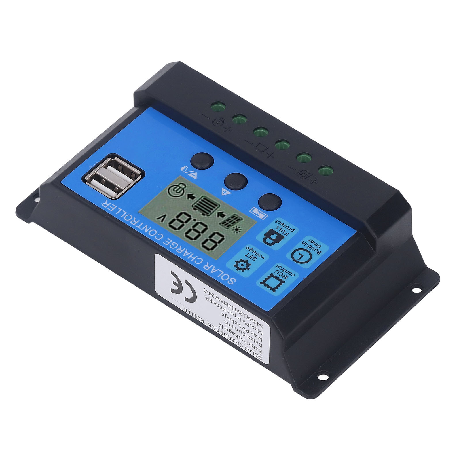 Solarladeregler Mit Zwei Usb-ausgängen (5 V), 12 V/24 V Pwm-laderegler, 60 A