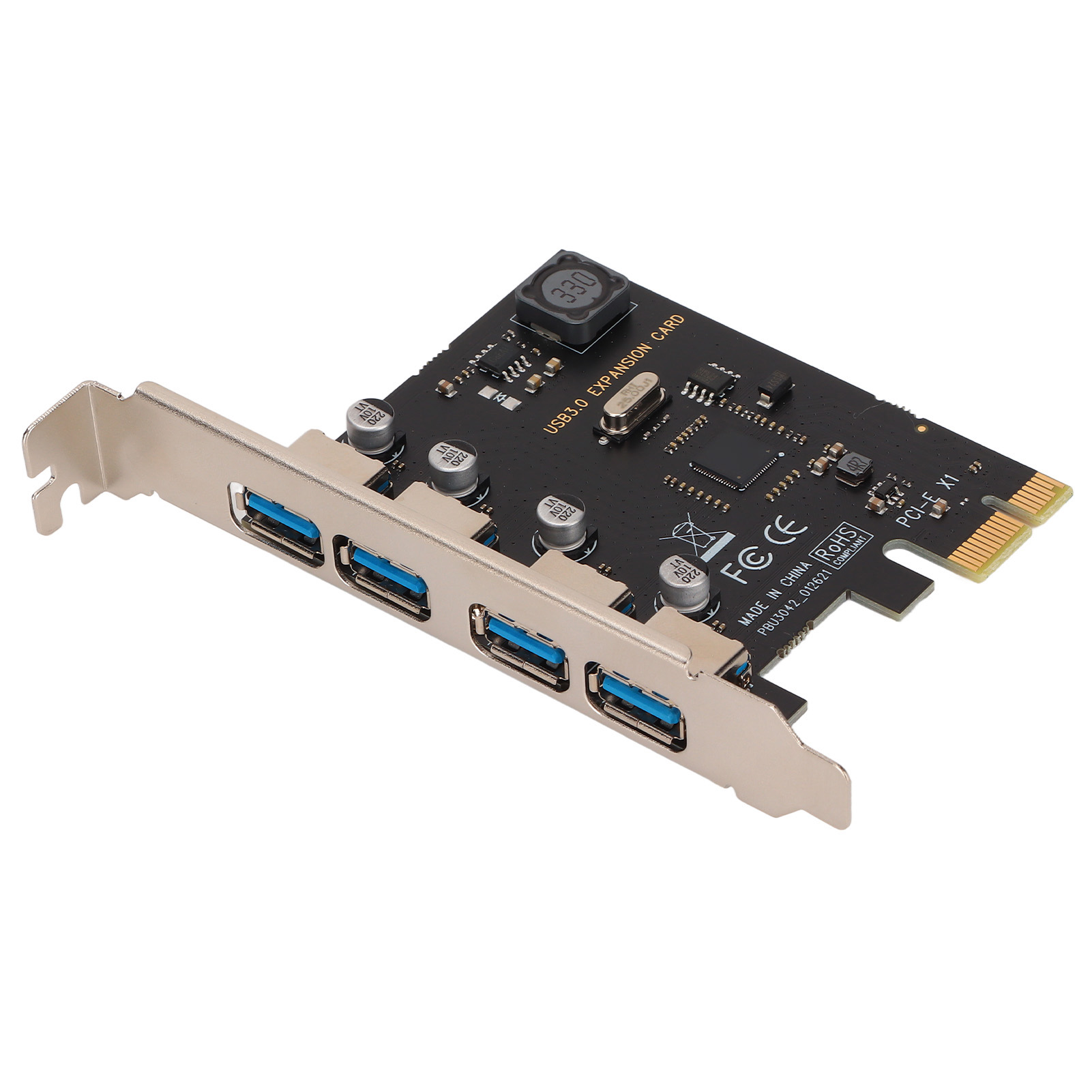 4-port Pci E Zu Usb 3.0 Erweiterungskarte, Hoher Durchsatz Von 5 Gbit/s, Stromlos.