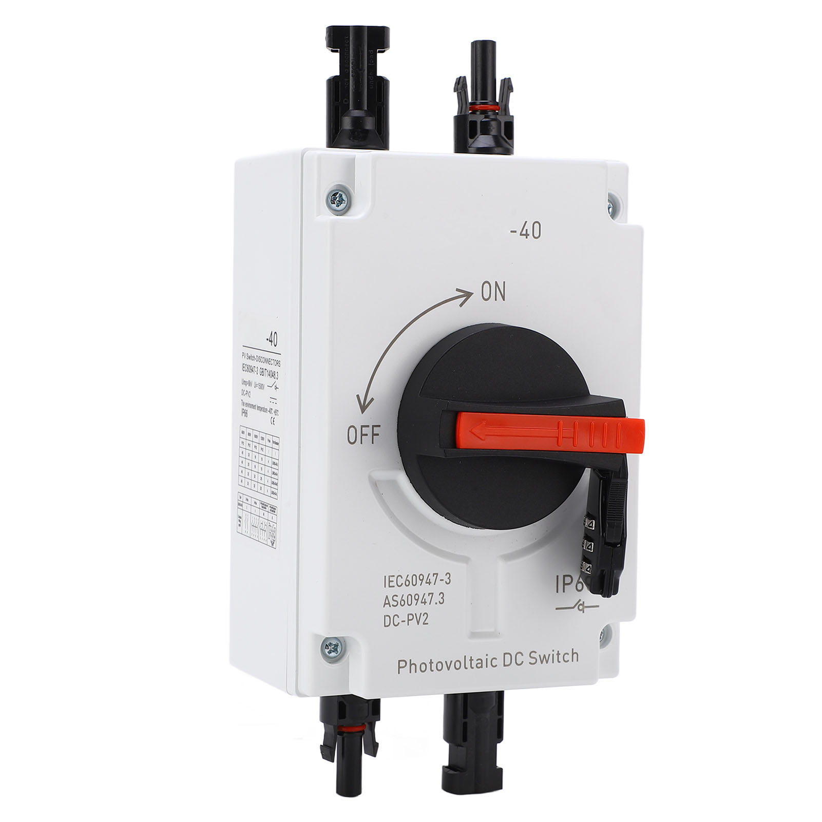 32a 4-poliger Ip66 Wasserdichter Photovoltaik-solartrennschalter Mit Passwortsperre, 1200v Dc