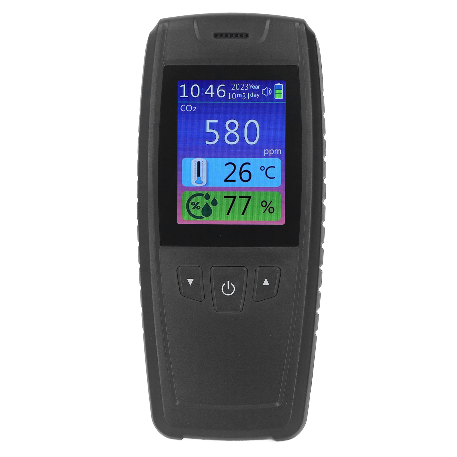 3-in-1-kohlendioxiddetektor – Innenraumluftqualitätsmonitor – Tragbares Co2-messgerät Für Temperatur Und Luftfeuchtigkeit