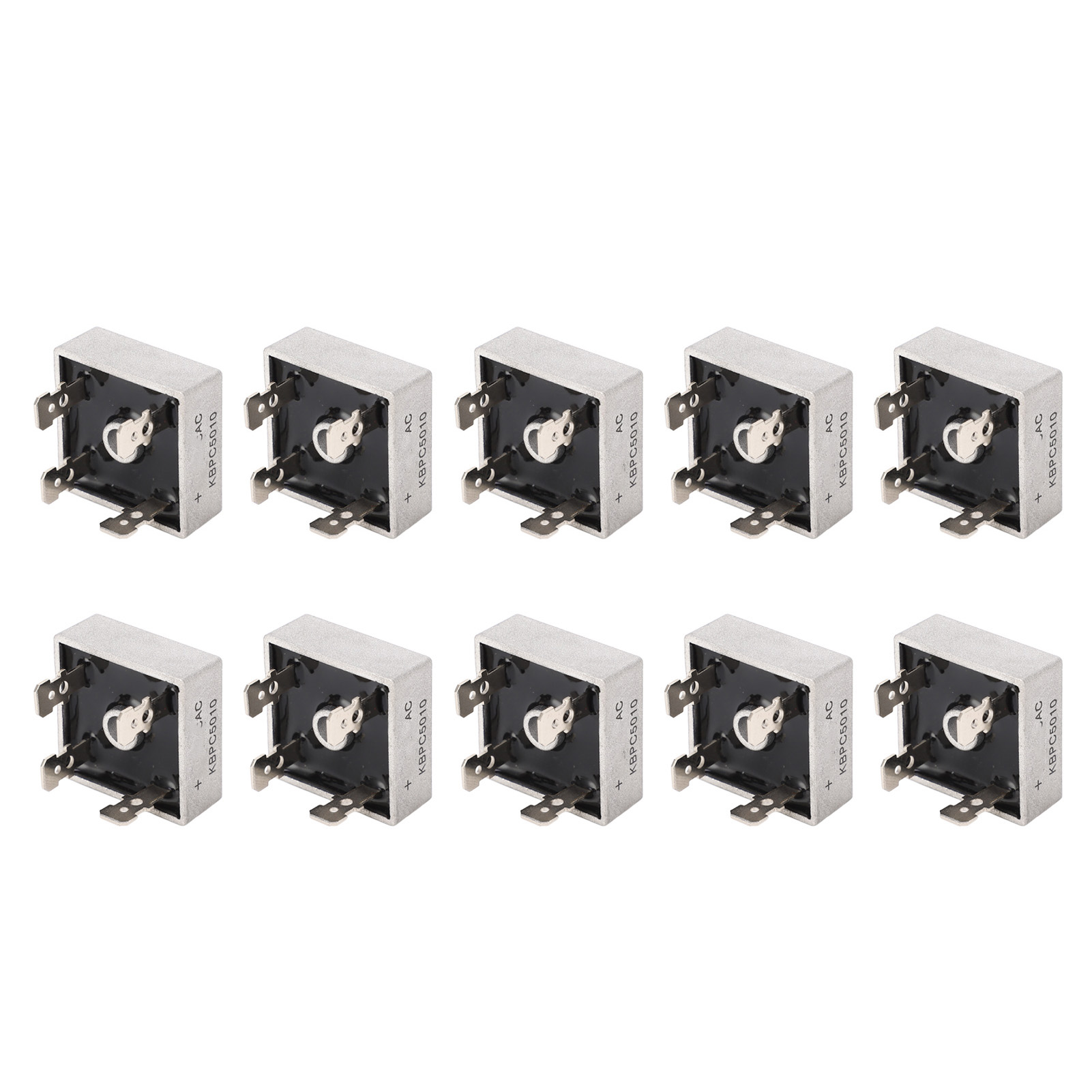 Packung Mit 10 Einphasigen 1000-v-50-a-brückengleichrichtern Mit Exzellentem Kühlsystem. Abmessungen: 31,5 X 31,5 Mm / 1,24 X 1,24 Zoll.