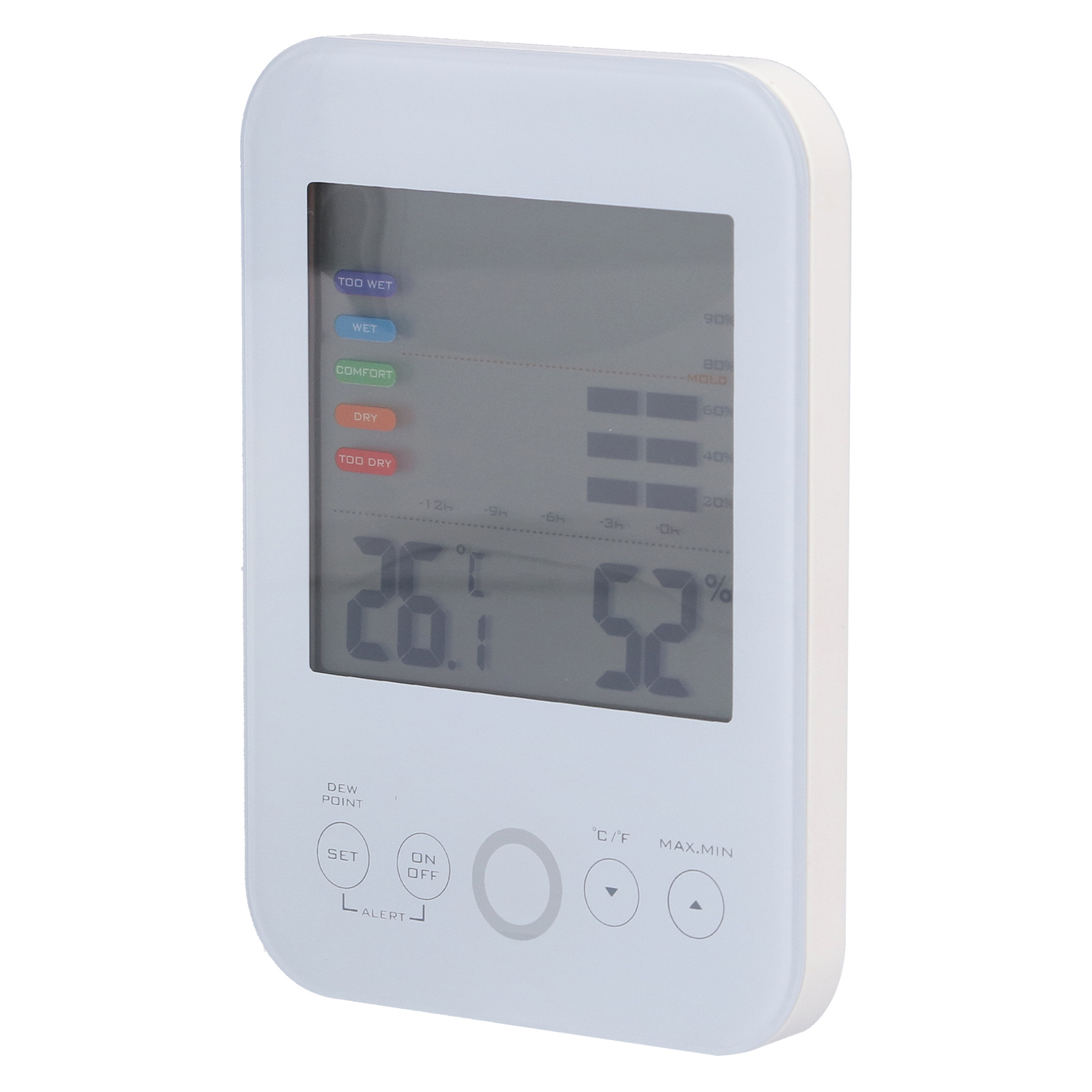 Digitales Hygrometer-thermometer Mit Touchscreen Und Anzeige Von Temperatur Und Luftfeuchtigkeit