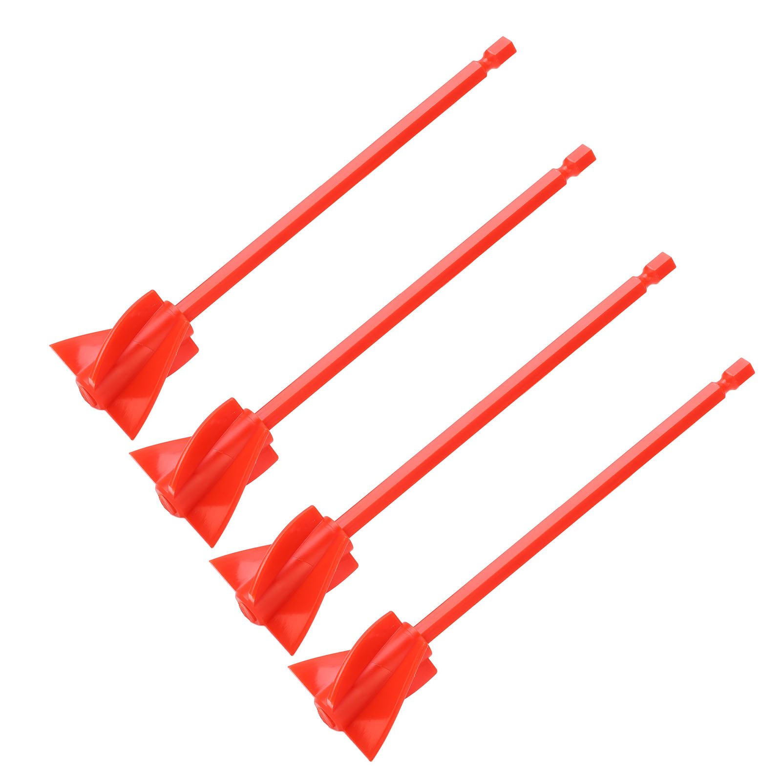 Set Mit 4 Harzmischpaddeln, Für Homogenes Und Kraftvolles Mischen, 5 Wiederverwendbare Flügel, Bohrmaschinenzubehör, Rot