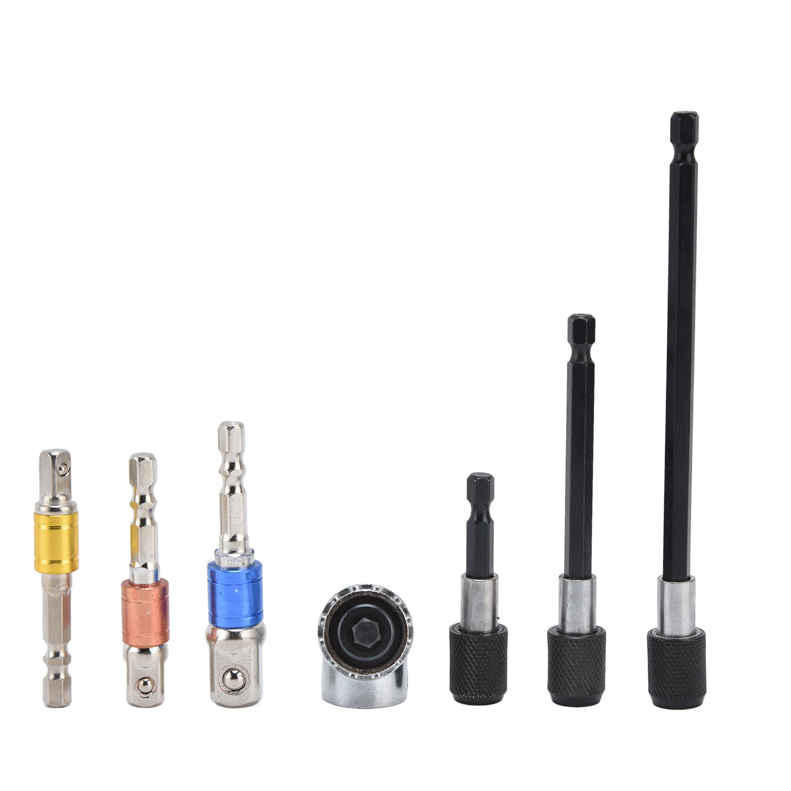7-teiliges Schlagschrauber-set: 1/4"-magnetnuss, Sechskantschaft, Verlängerung Und Bohrmaschinenadapter