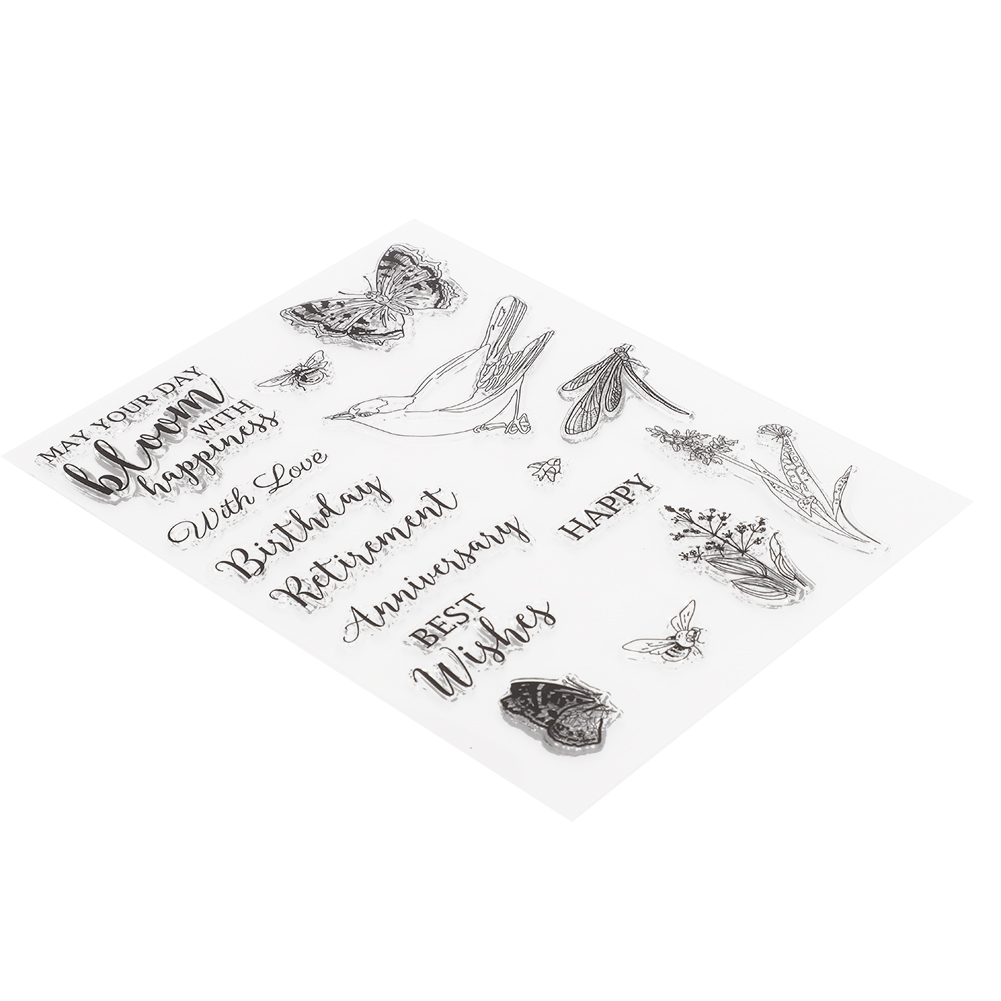 Transparenter, Schmetterlingsförmiger Gummistempel Mit Stanzform Für Bastelarbeiten Und Scrapbooking