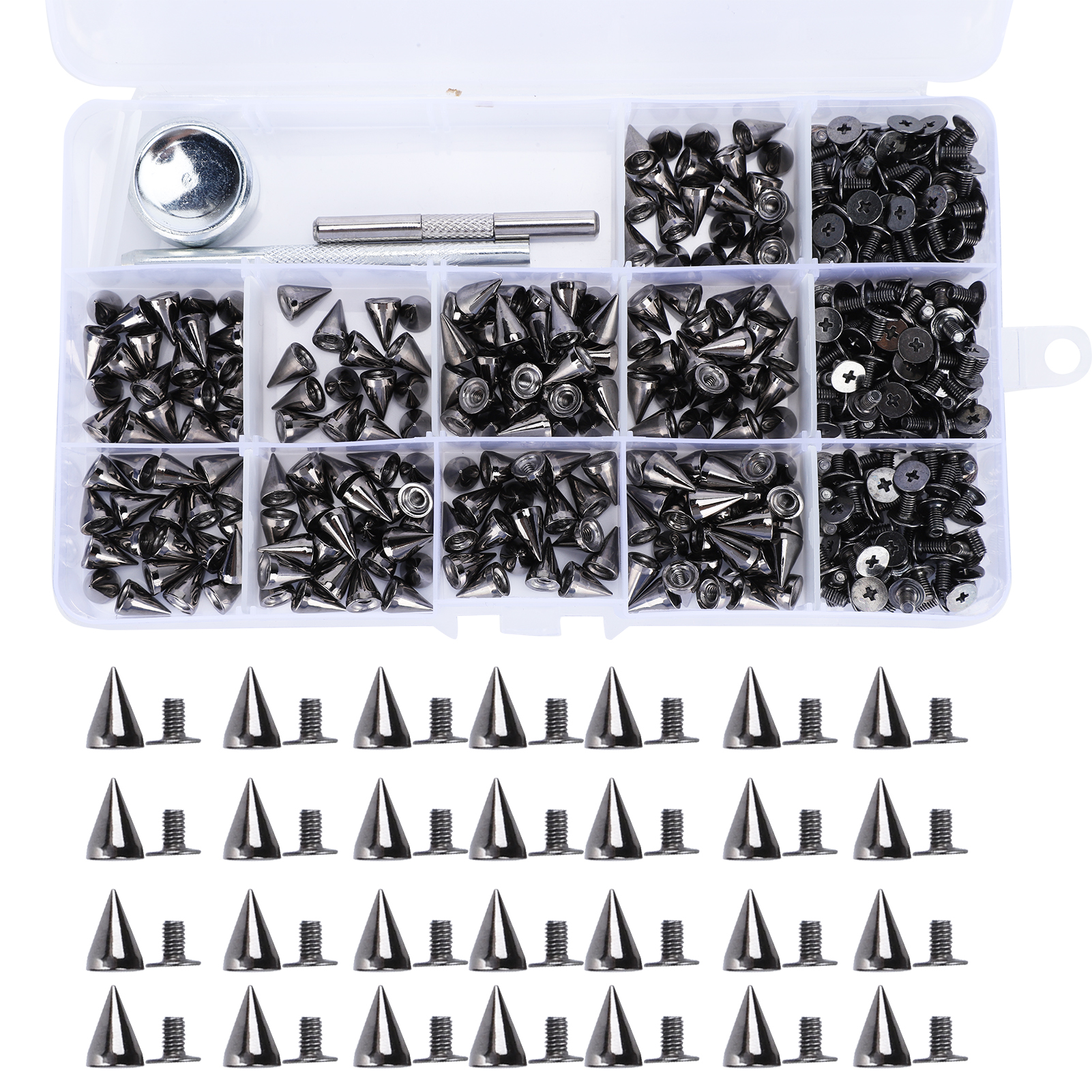 Set Mit 200 Senkkopfnieten Im Punk-stil Aus Zinklegierung Zur Herstellung Von Lederschmuck.