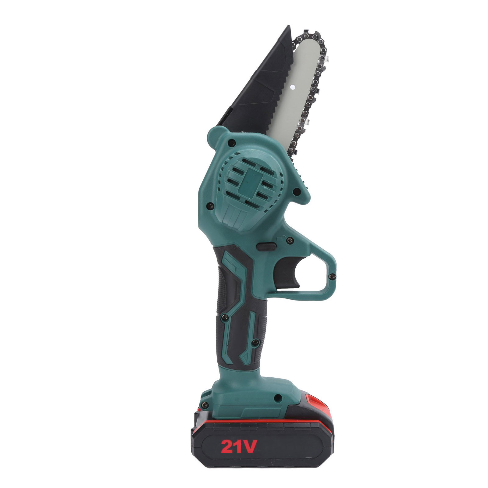 Mini-elektrokettensäge 550w 21v Für Gartenarbeiten, 2 Lithium-batterien, 1 Volle Ladung, 10cm (4 Zoll) Sägeblatt, 100-240v Netzstecker.