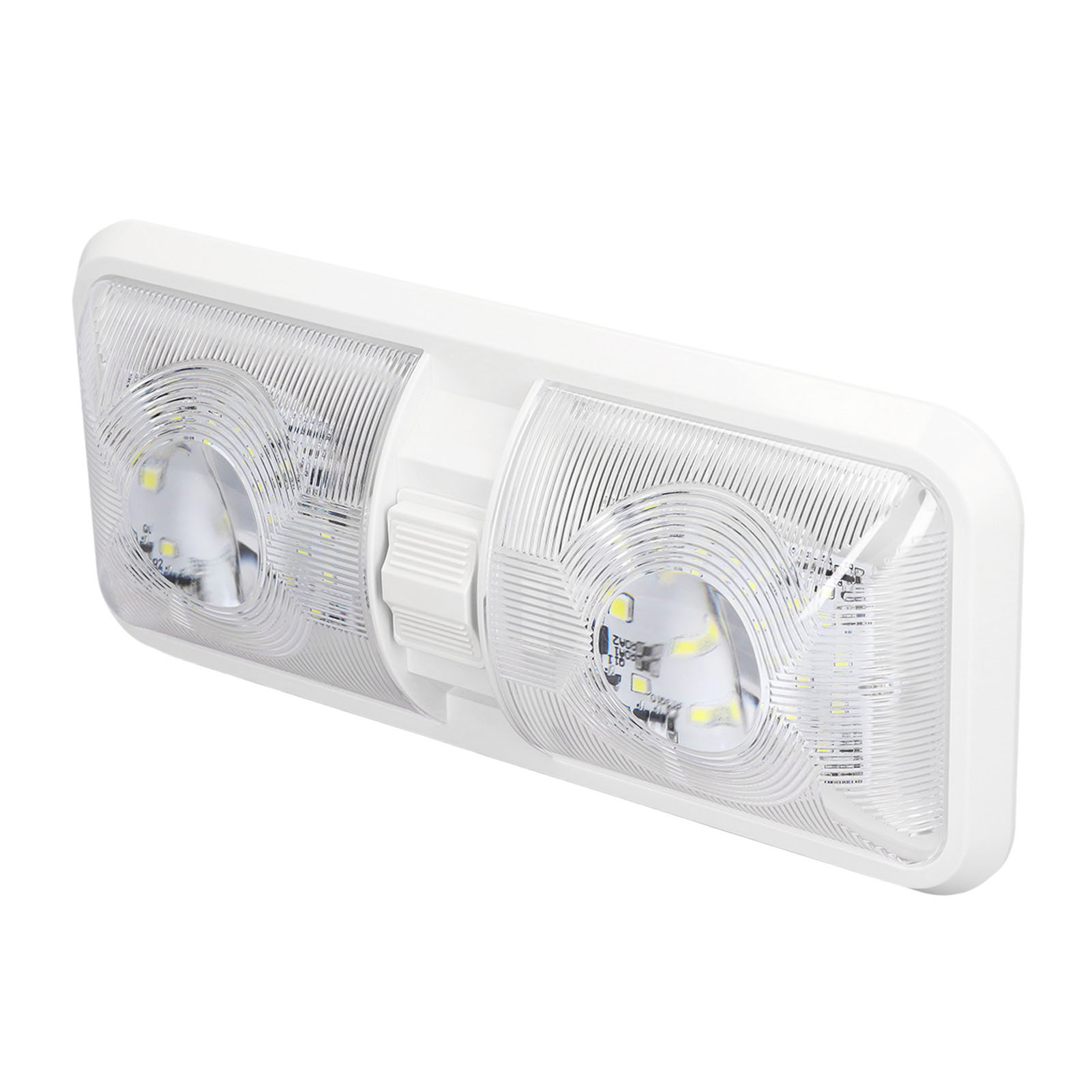 Doppelkuppel-led-deckenleuchte, 600 Lm, Mit 3-positionen-schalter, 12 V Dc, Für Wohnmobile, Boote Oder Yachten, 4000-4500 K Weißes Licht.