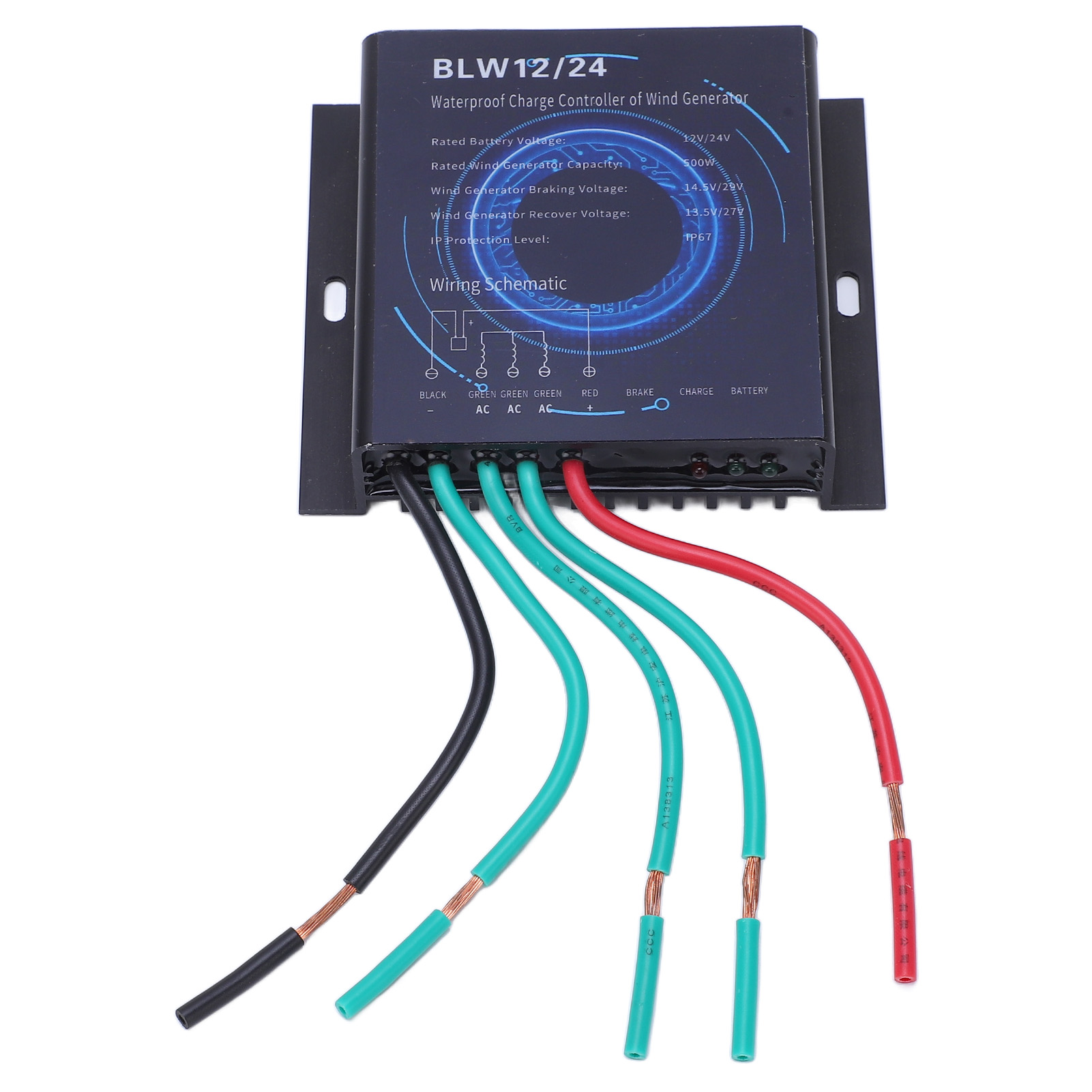 500w 12v/24v Wasserdichter Windturbinengenerator-controller Mit Automatischer Lastregelung Für Die Stromversorgung