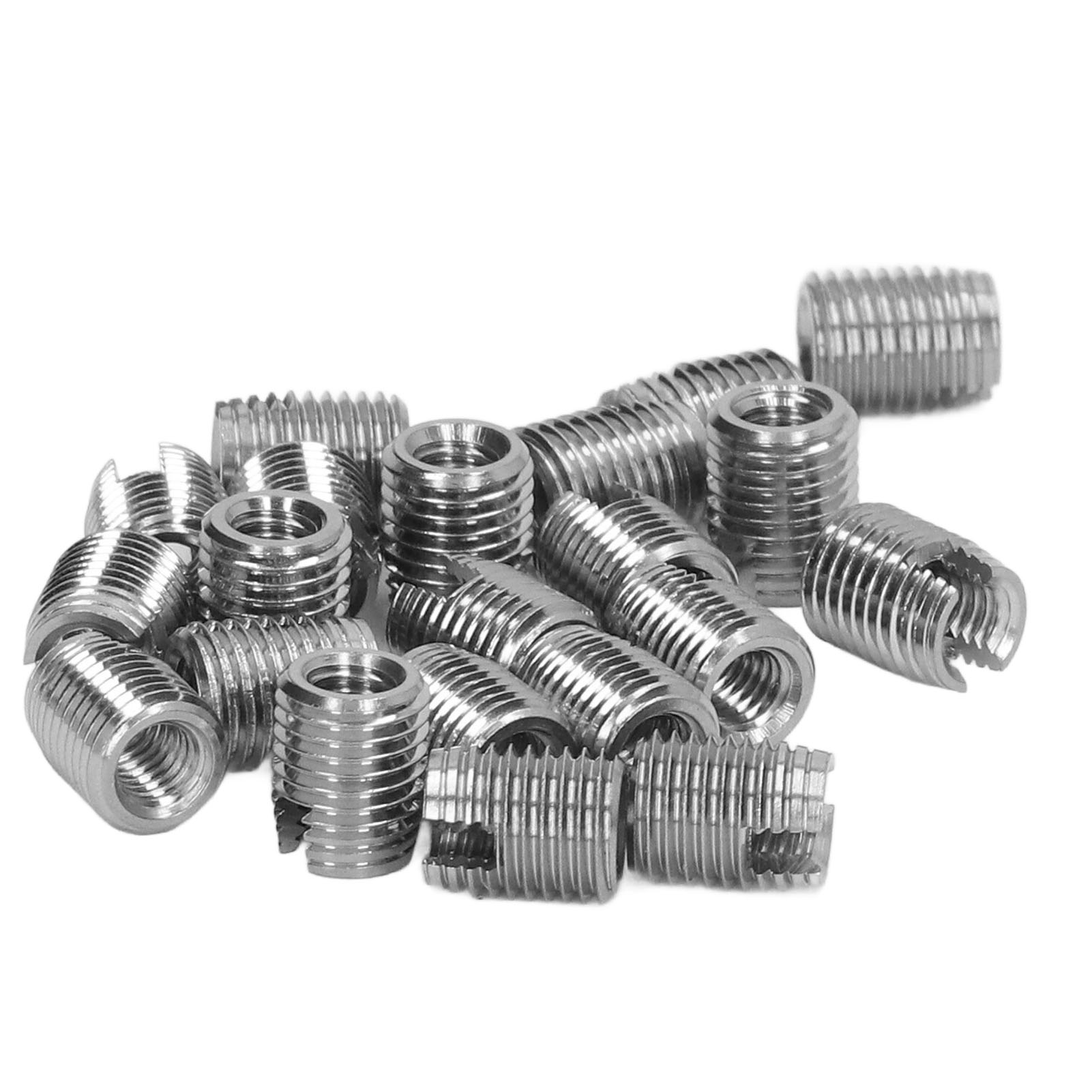 Packung Mit 20 Selbstschneidenden Gewindeeinsätzen: Außengewinde M4x0,7 Und Innengewinde M6,5x0,75, Länge 8 Mm