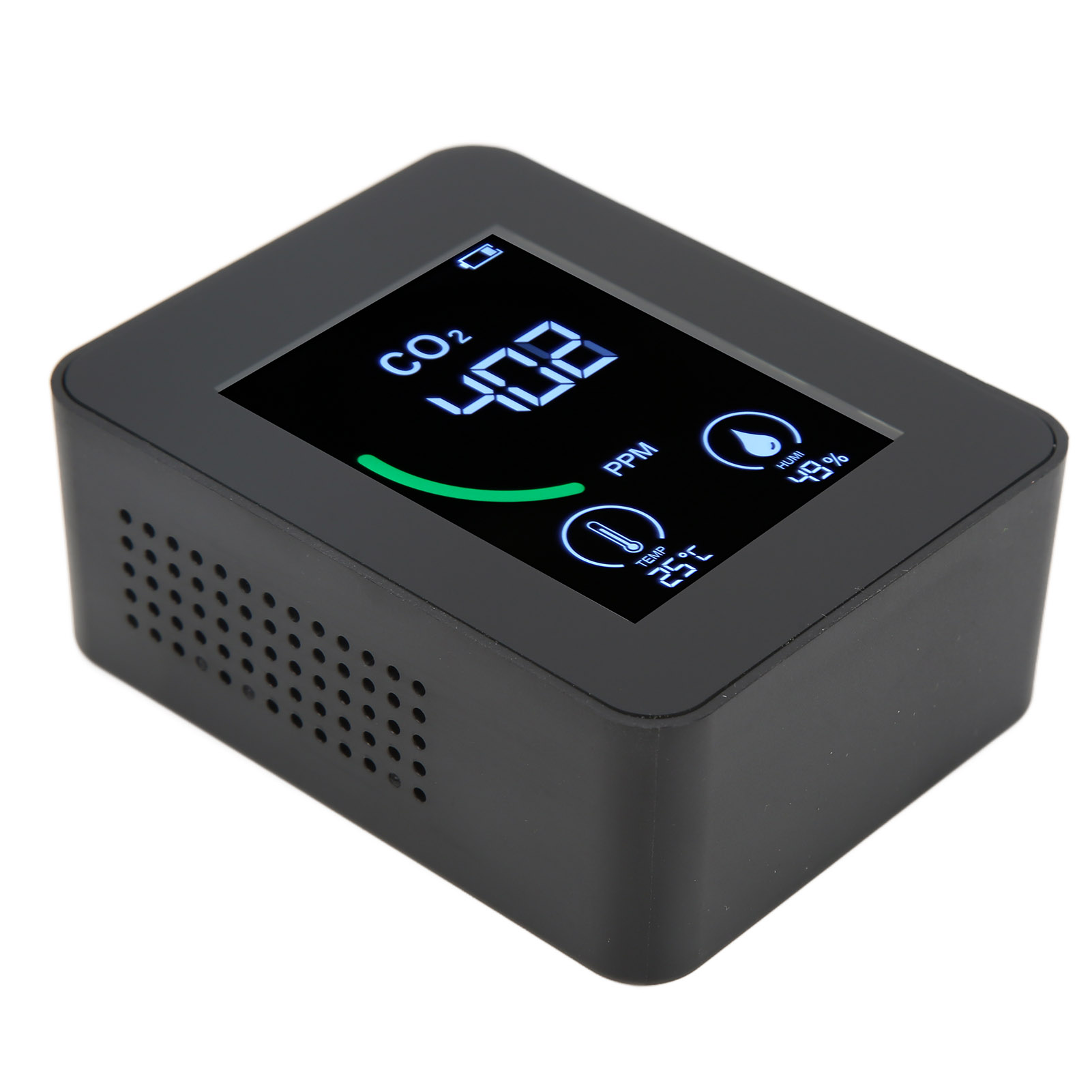 Zn-2co1tb 3-in-1 Luftqualitätsmonitor, Bluetooth-datenspeicher, Intelligenter, Hochpräziser, Tragbarer Co2-detektor, Schwarz