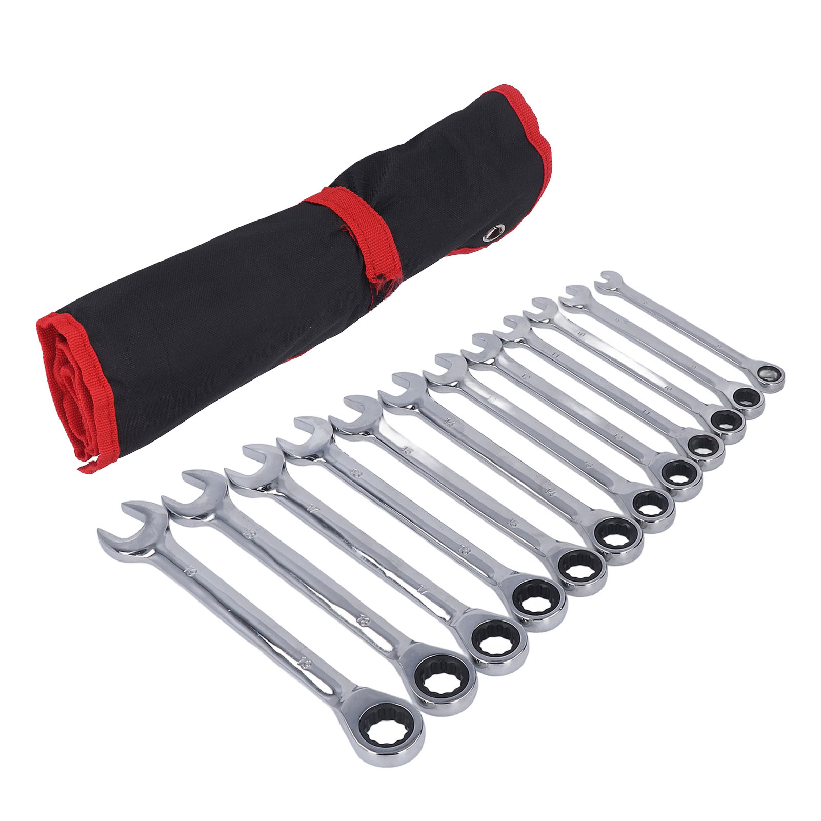 Ratschenschlüsselsatz Mit Festem Kopf, Handwerkzeuge Aus Chrom-vanadium-stahl, 8–19 Mm