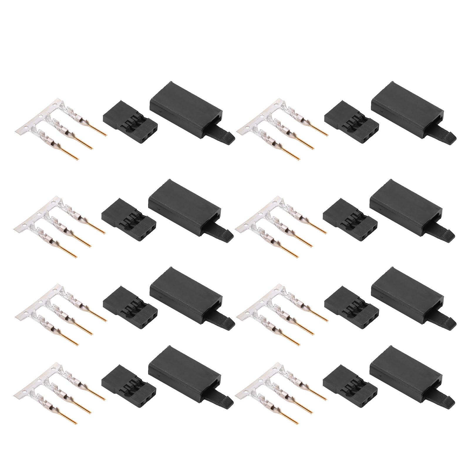 Set Mit 100 Rc-servosteckern, 3-poliges Gehäuse, Jst 11.041 Stecker Mit Haken Für Modellflugzeuge
