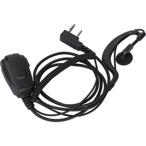 Kenwood Walkie-talkie-ohrhörer Mit 2-poligem Stecker, Klarem Klang, Spiralkabel Und Integriertem Ptt-mikrofon. Kompatibel Mit Kenwood-funkgeräten.