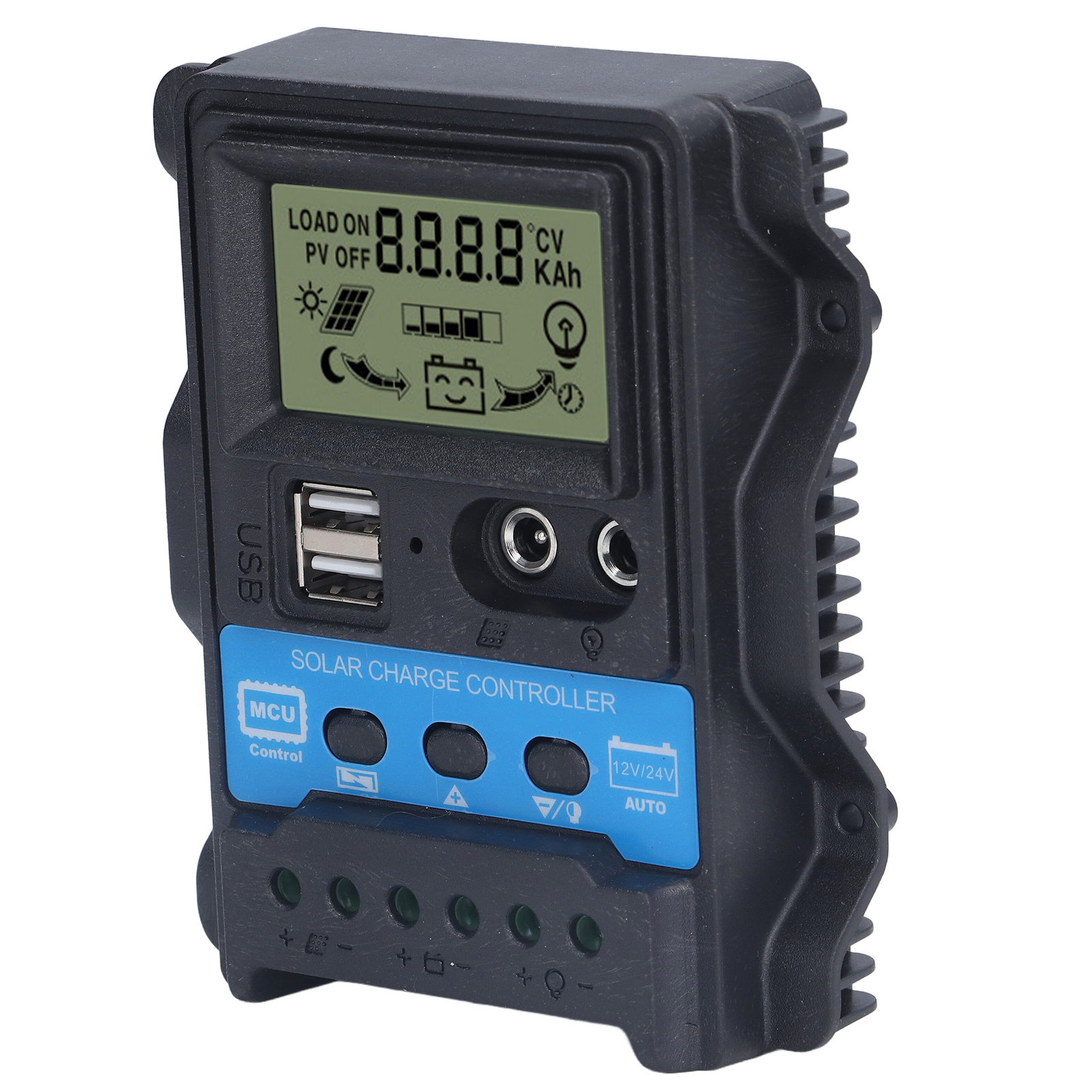 Solarladeregler Mit Lcd-bildschirm, Zwei 5v-usb-ausgängen, 20a 260w (12v) 520w (24v) Pwm-laderegler