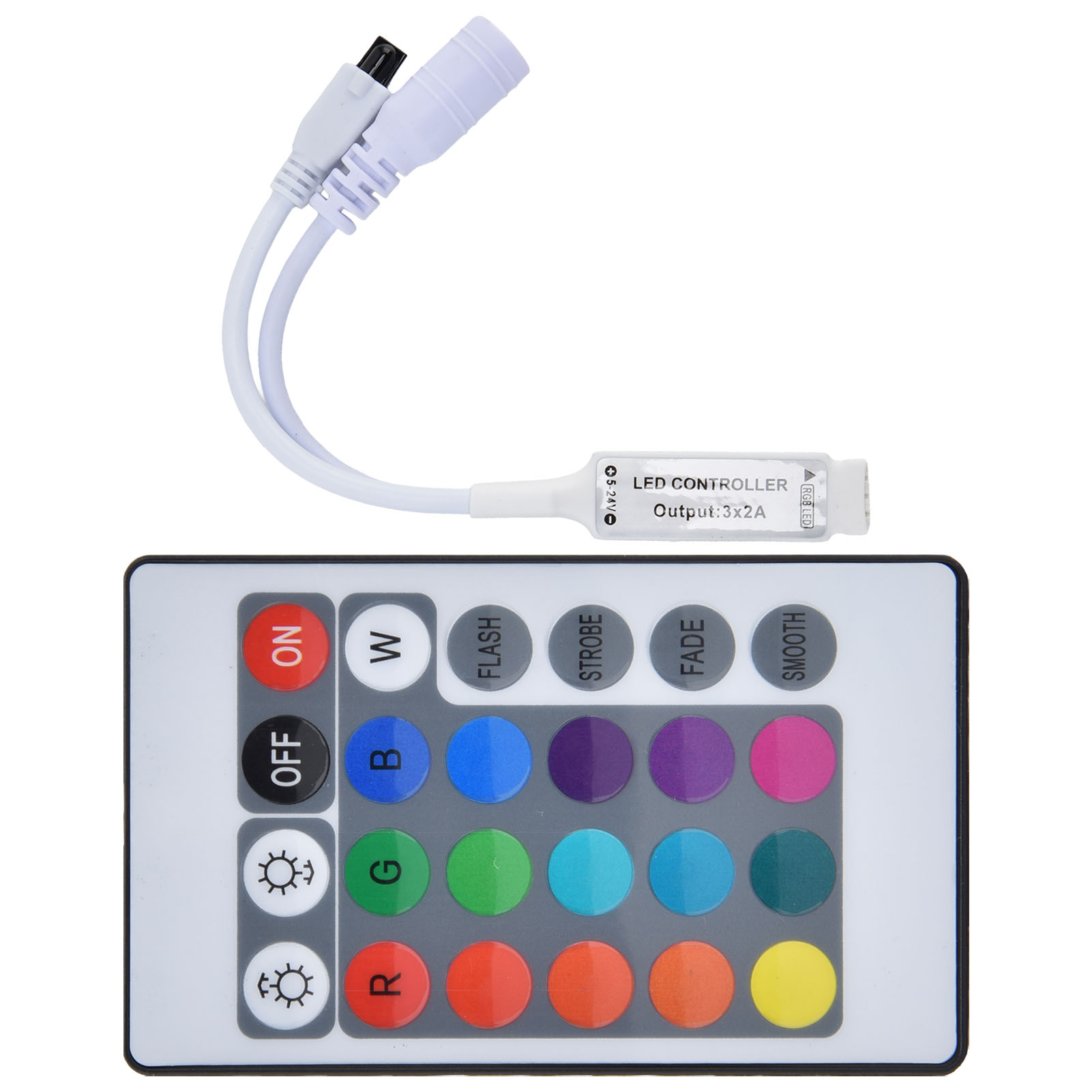 Drahtlose Infrarot-fernbedienung Mit 24 Tasten Für Mehrfarbige Lichtleisten, Kompatibel Mit Monochromen Led-lampen.
