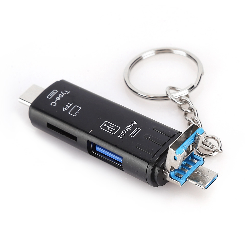 5-in-1 Multifunktions-kartenleser Typ C Otg Usb 2.0, Adapter Für Micro-speicherkarten (schwarz)