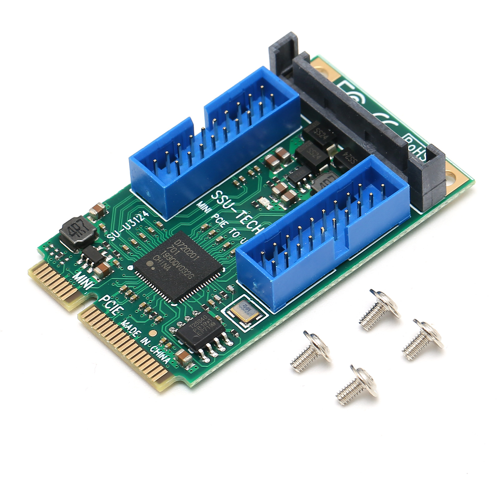 Front Mini Pcie Zu Usb3.0 Erweiterungskarte Für Windows Xp/2003/vista Win7/win8/win10/2003/linux (dual 19-pin (10313))