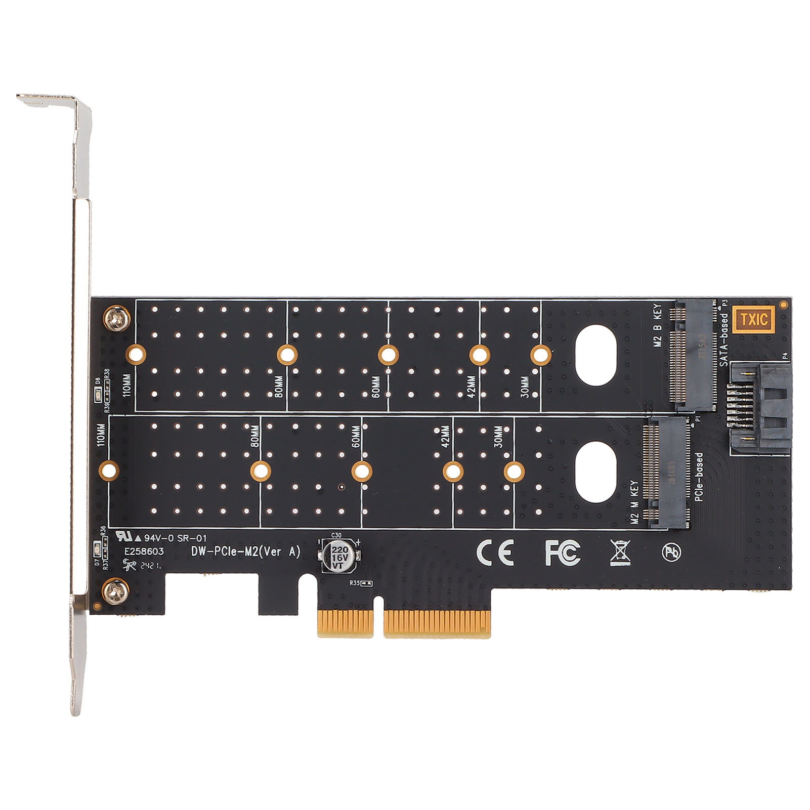 M.2 Zu Pcie Dual Porous M.2 Pcie Adapter Pcb Erweiterungskarte Für Sata Pcie Nvme Ssd