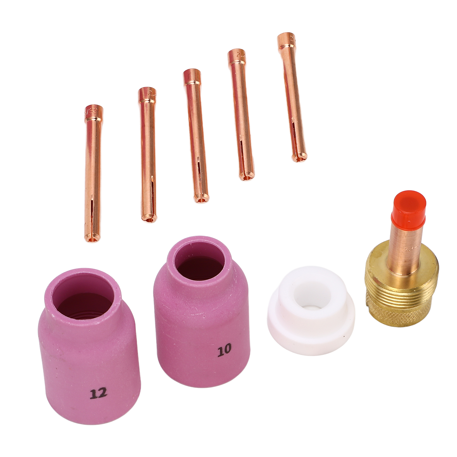 Satz Von 9 Schweißklemmen Für Wig-brenner, Aus Kupfer Und Ptfe, Für Wp 17, 18 Und 26.