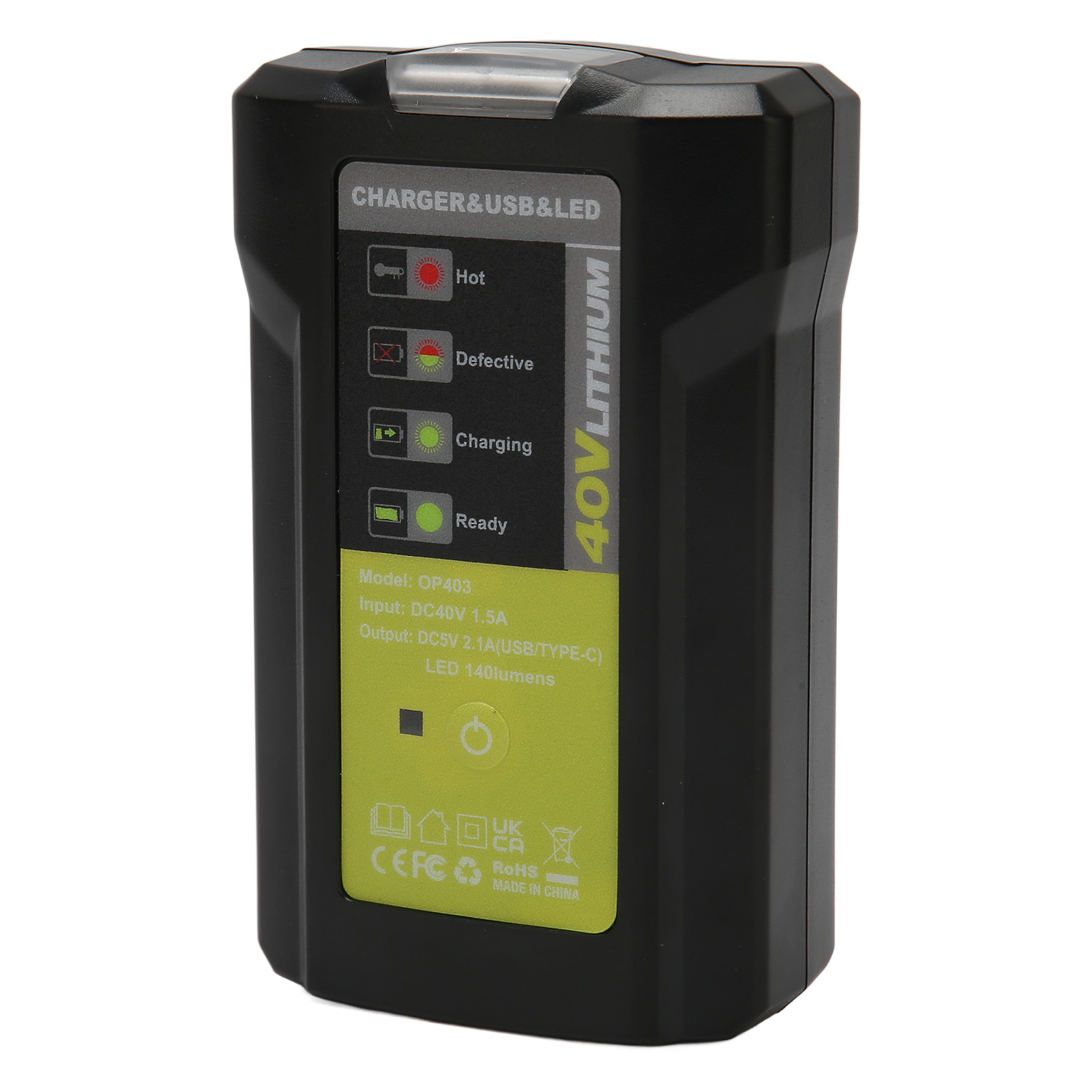 40-v-lithium-akkuladegerät Für 36–40-v-akkus Op4015 Op4026 Op4026a Op4030 Op4040 Op4050 Op4050a Op4060 Op4060a Op40201